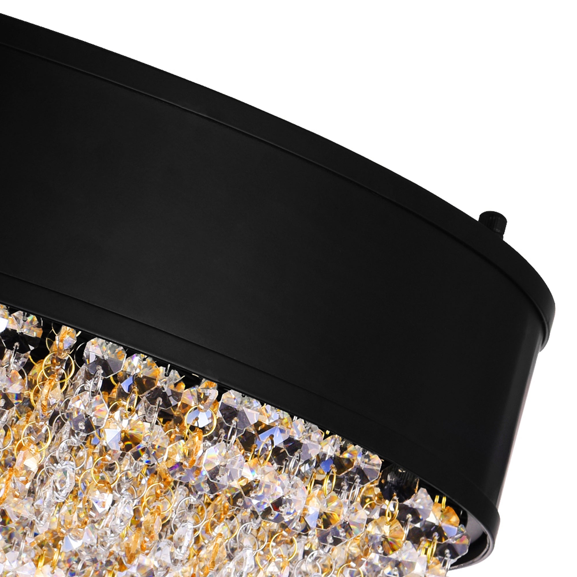 Medina 15 Light Drum Shade Chandelier With Black Finish - CWI Lighting