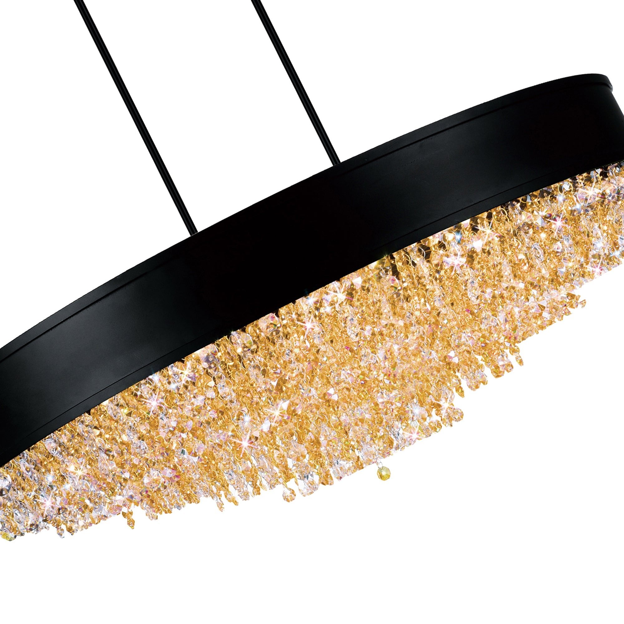 Medina 15 Light Drum Shade Chandelier With Black Finish - CWI Lighting