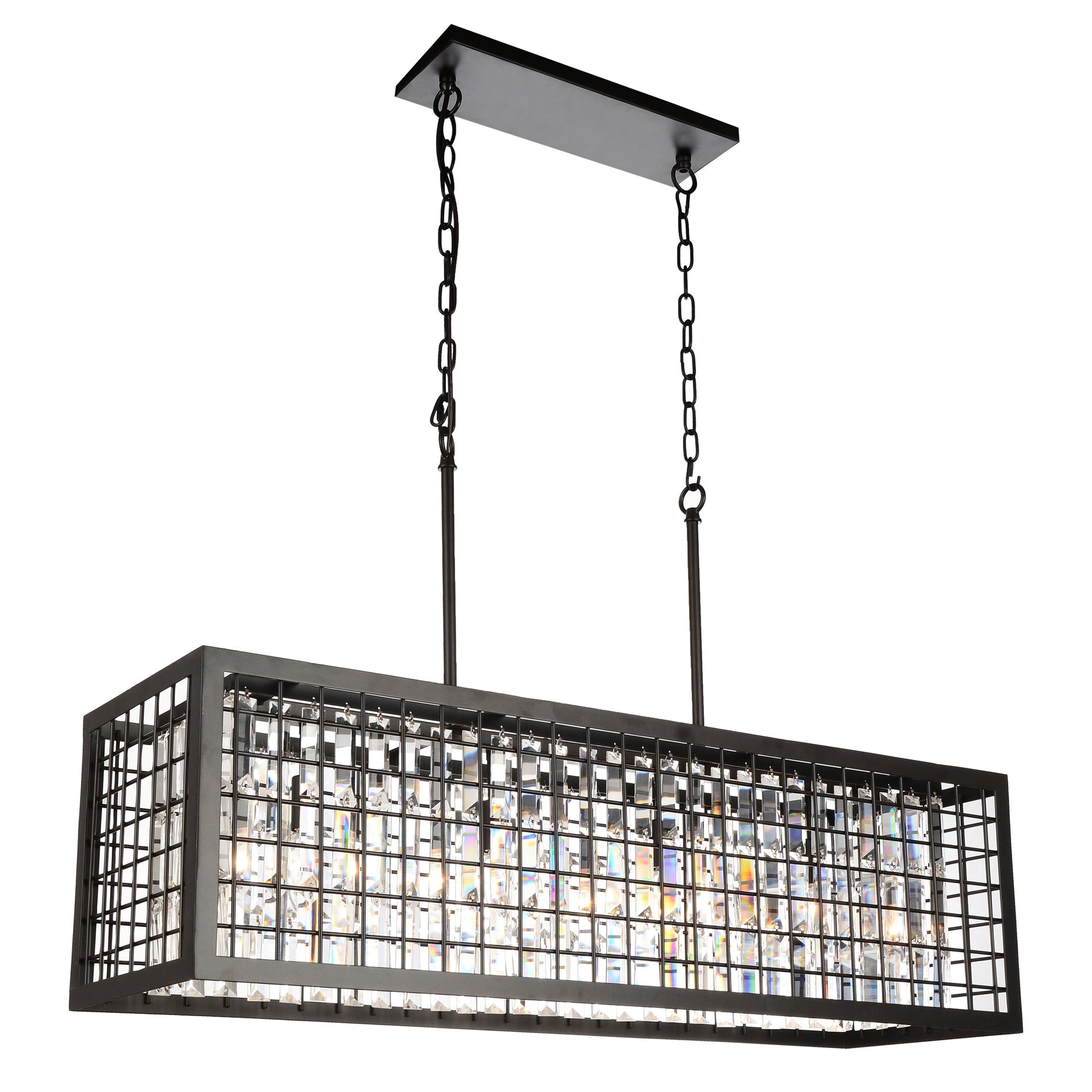 Meghna 4 Light Down Chandelier With Brown Finish - CWI Lighting