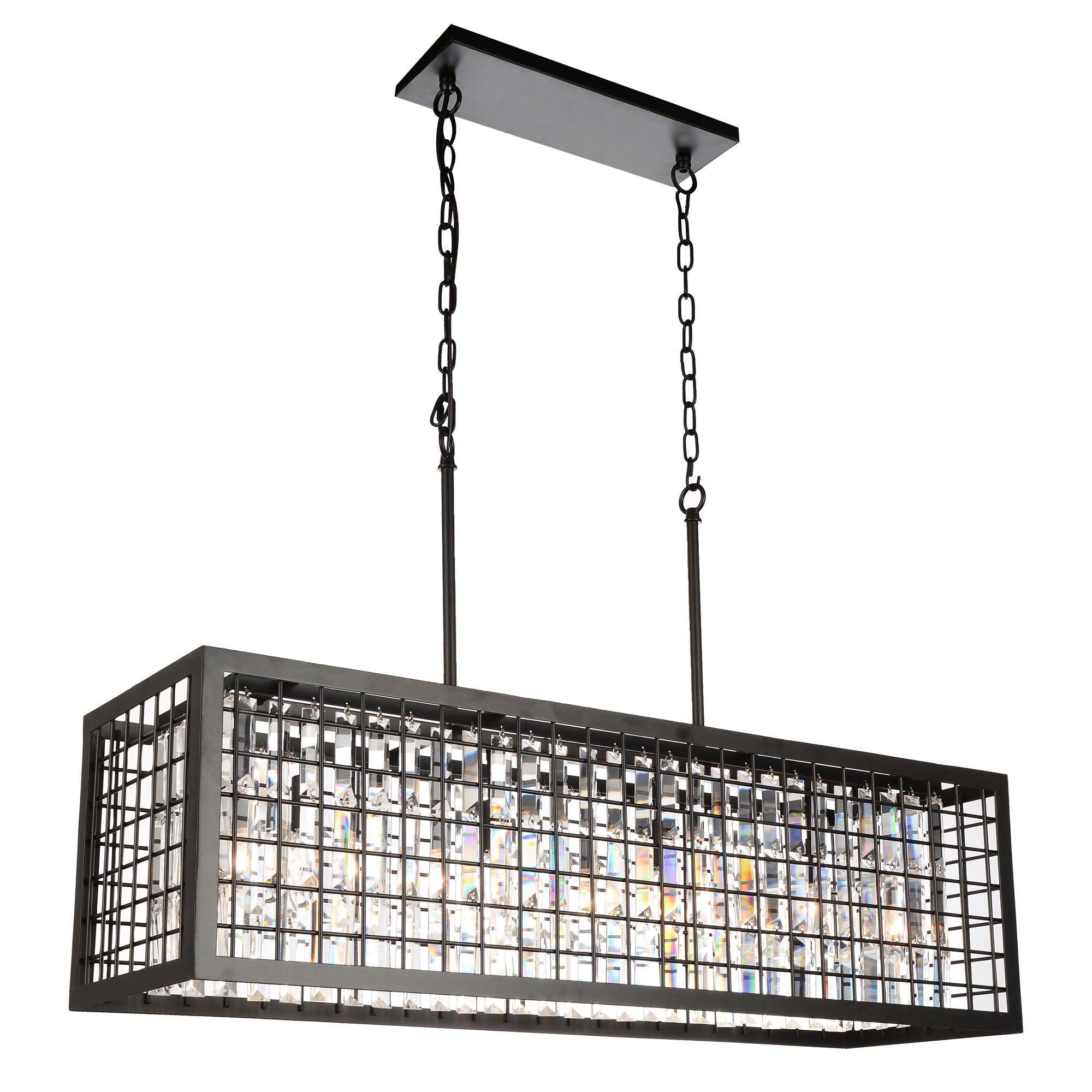 Meghna 4 Light Down Chandelier With Brown Finish - CWI Lighting