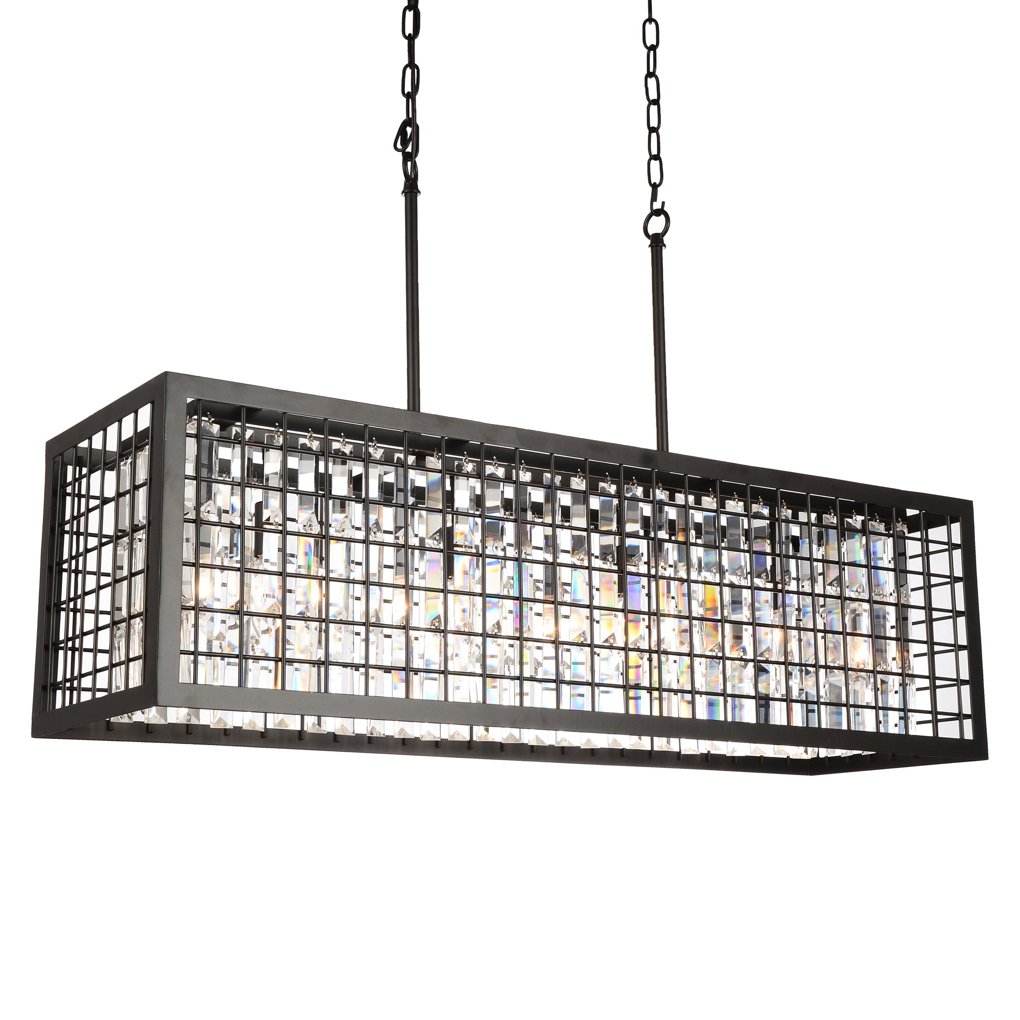 Meghna 4 Light Down Chandelier With Brown Finish - CWI Lighting