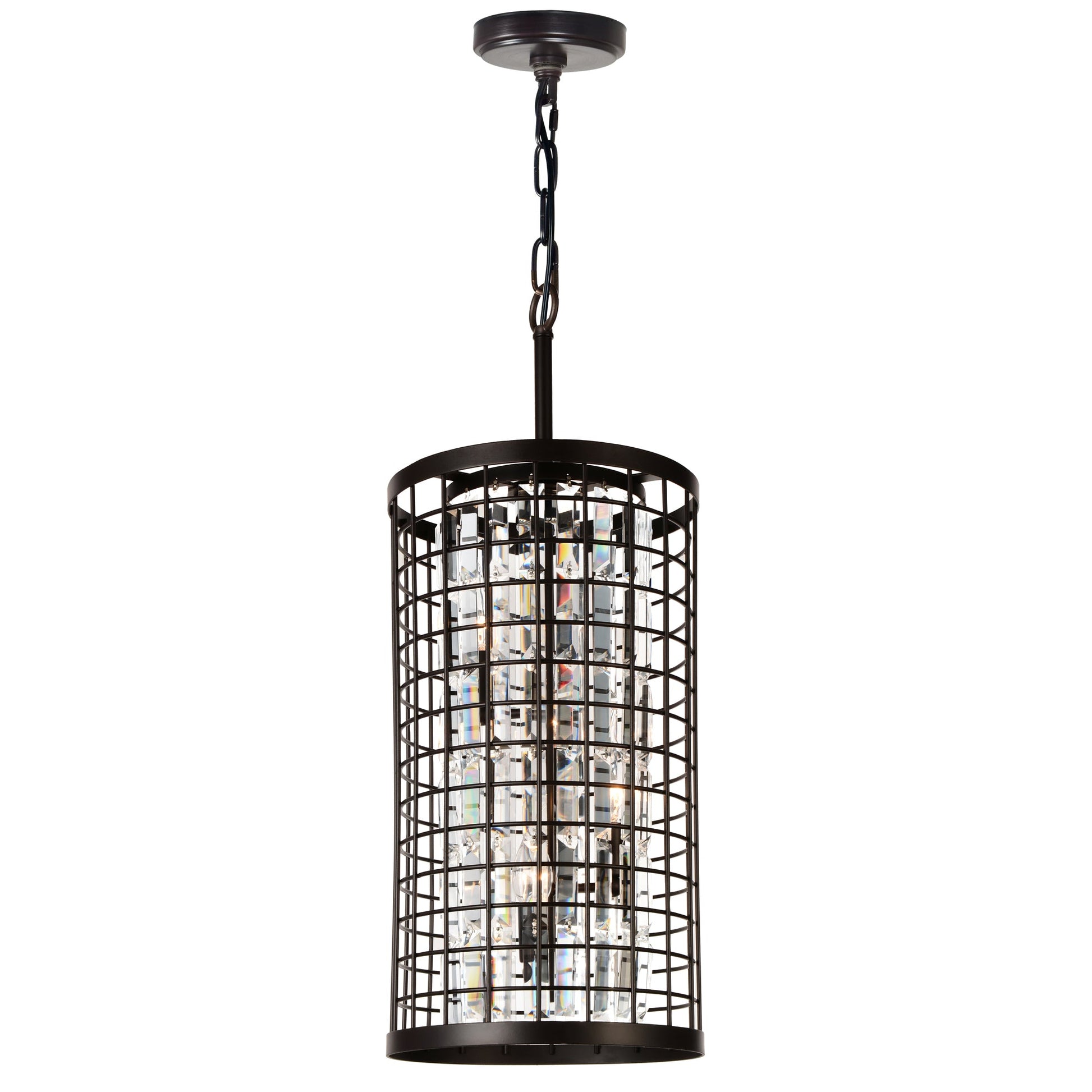 Meghna 4 Light Up Chandelier With Brown Finish - CWI Lighting