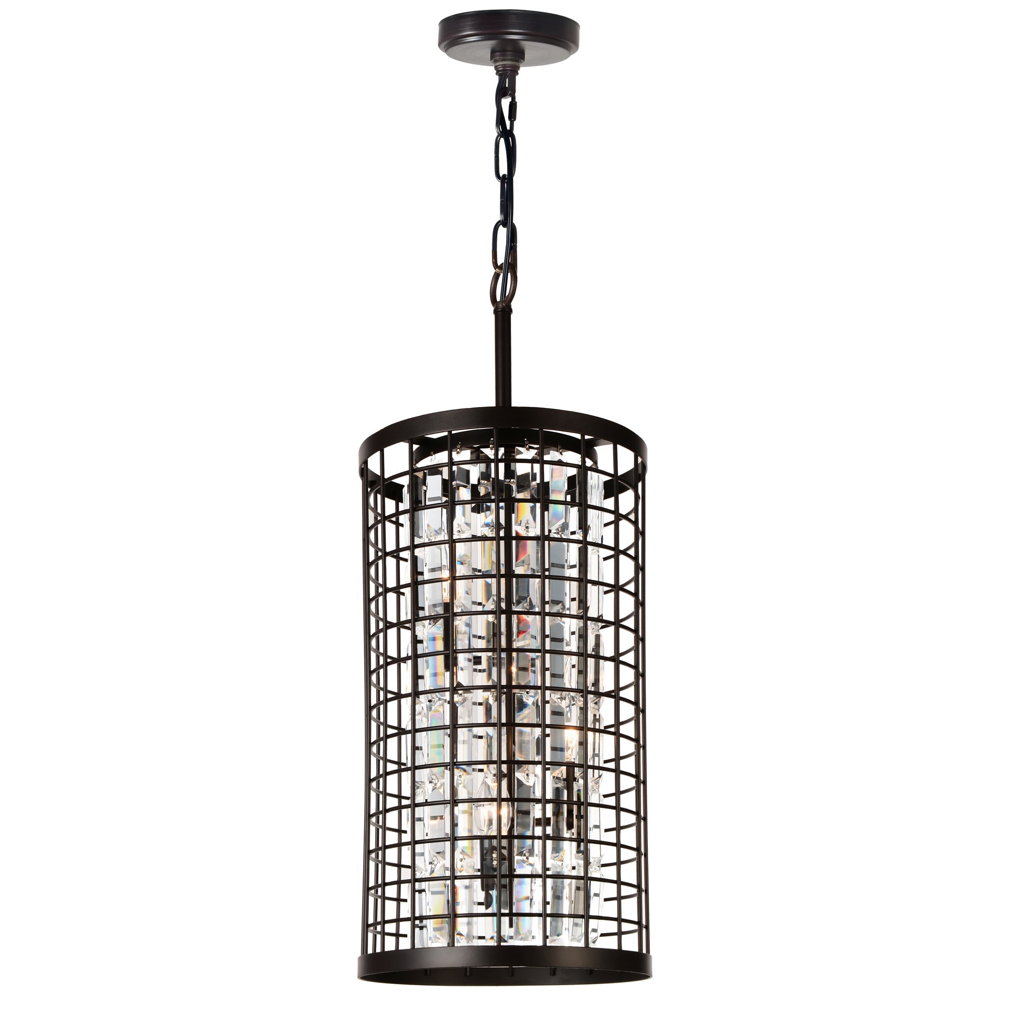 Meghna 4 Light Up Chandelier With Brown Finish - CWI Lighting
