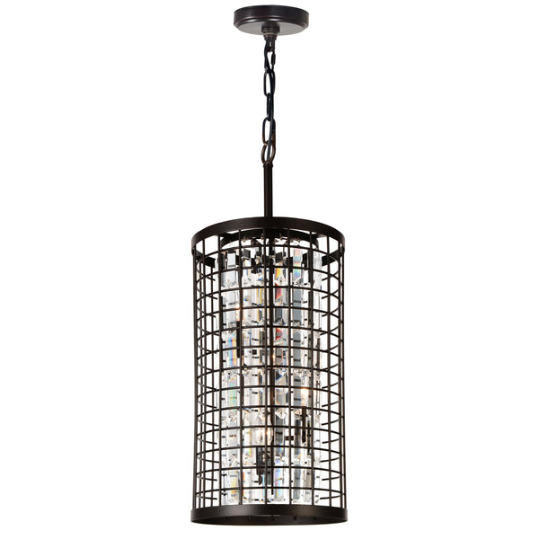 Meghna 4 Light Up Chandelier With Brown Finish - CWI Lighting