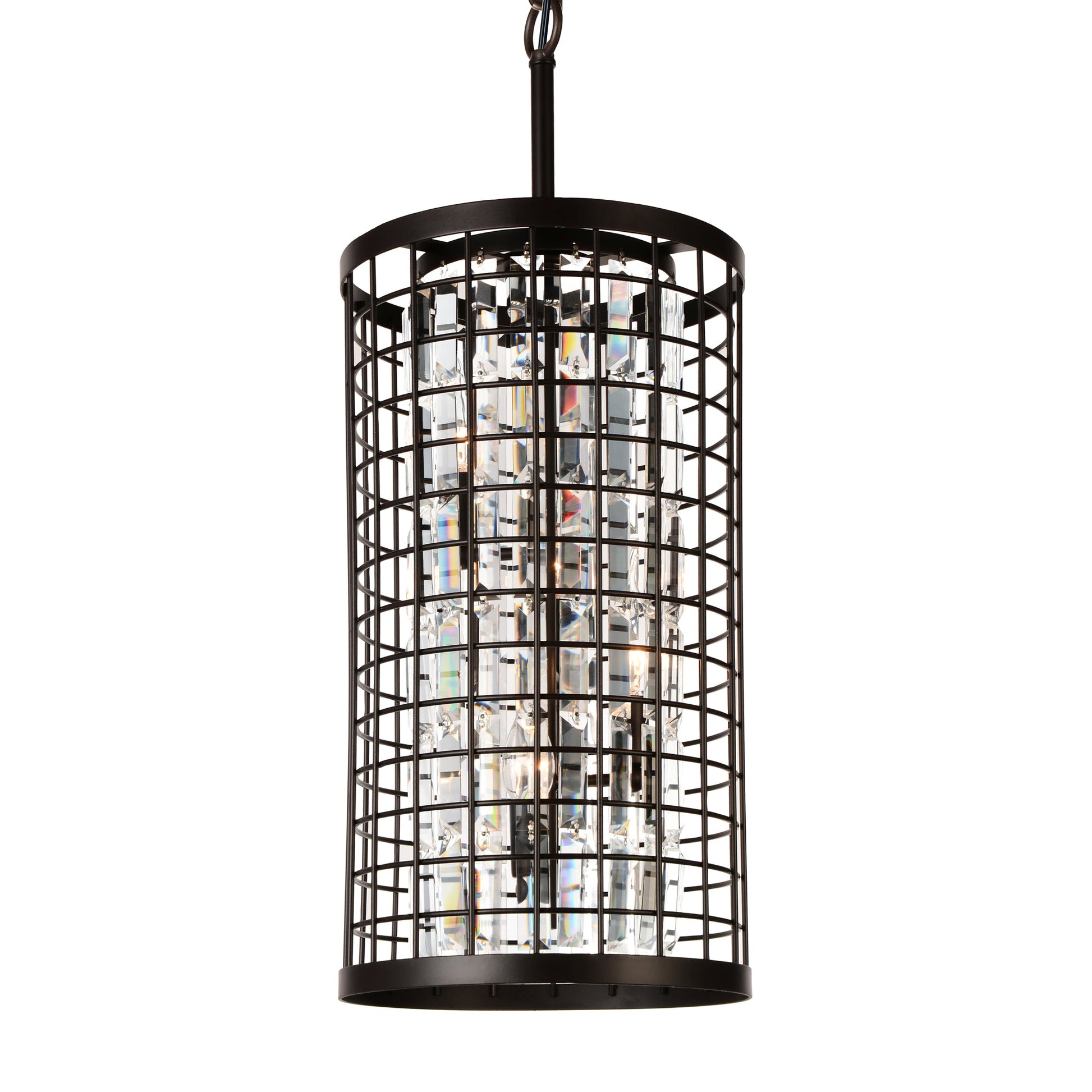 Meghna 4 Light Up Chandelier With Brown Finish - CWI Lighting