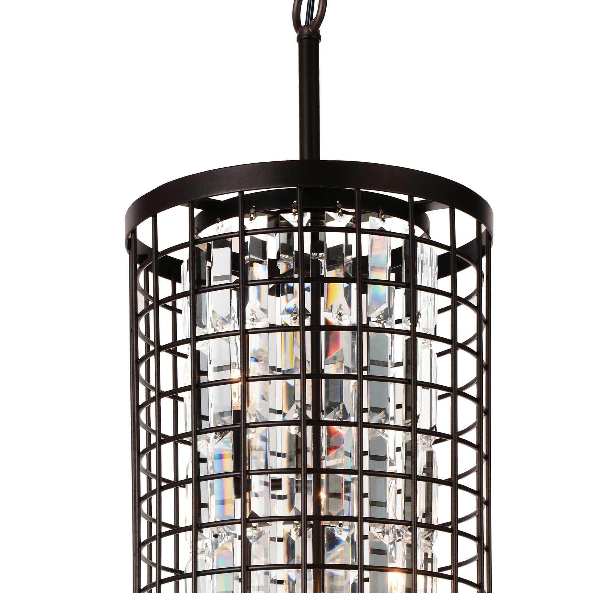 Meghna 4 Light Up Chandelier With Brown Finish - CWI Lighting