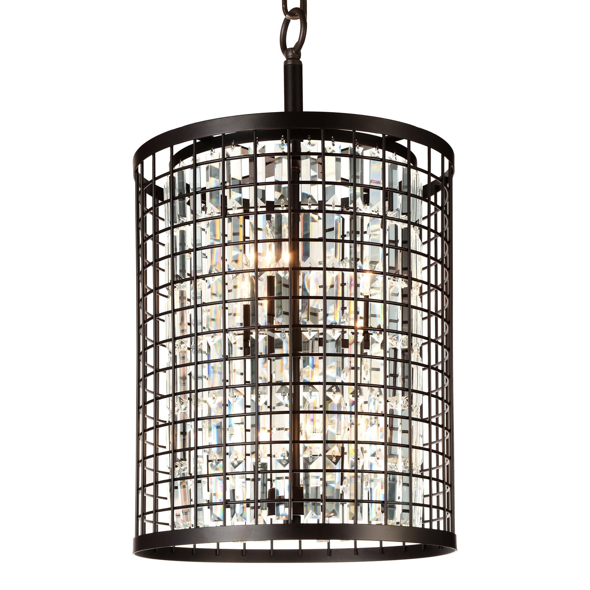 Meghna 6 Light Up Chandelier With Brown Finish - CWI Lighting