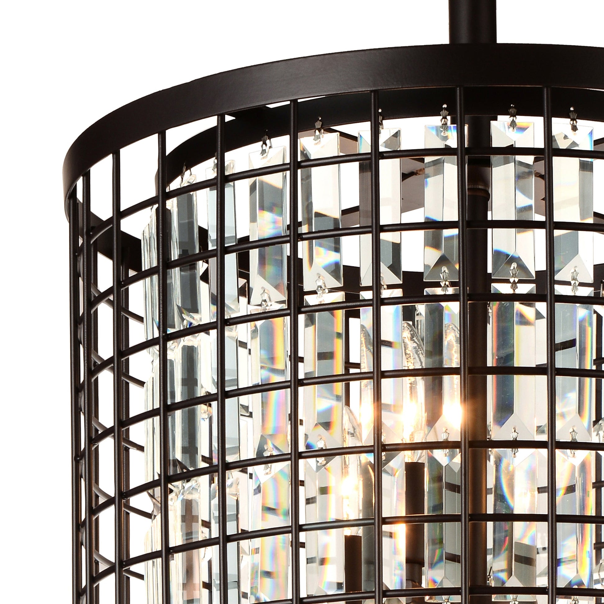 Meghna 6 Light Up Chandelier With Brown Finish - CWI Lighting