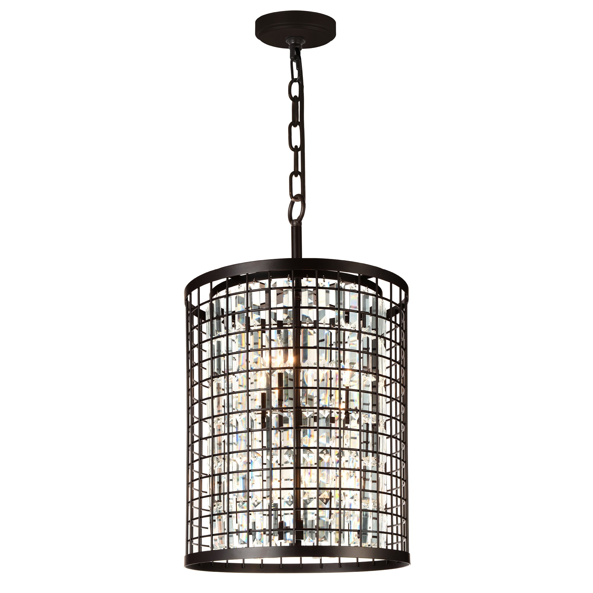 Meghna 6 Light Up Chandelier With Brown Finish - CWI Lighting
