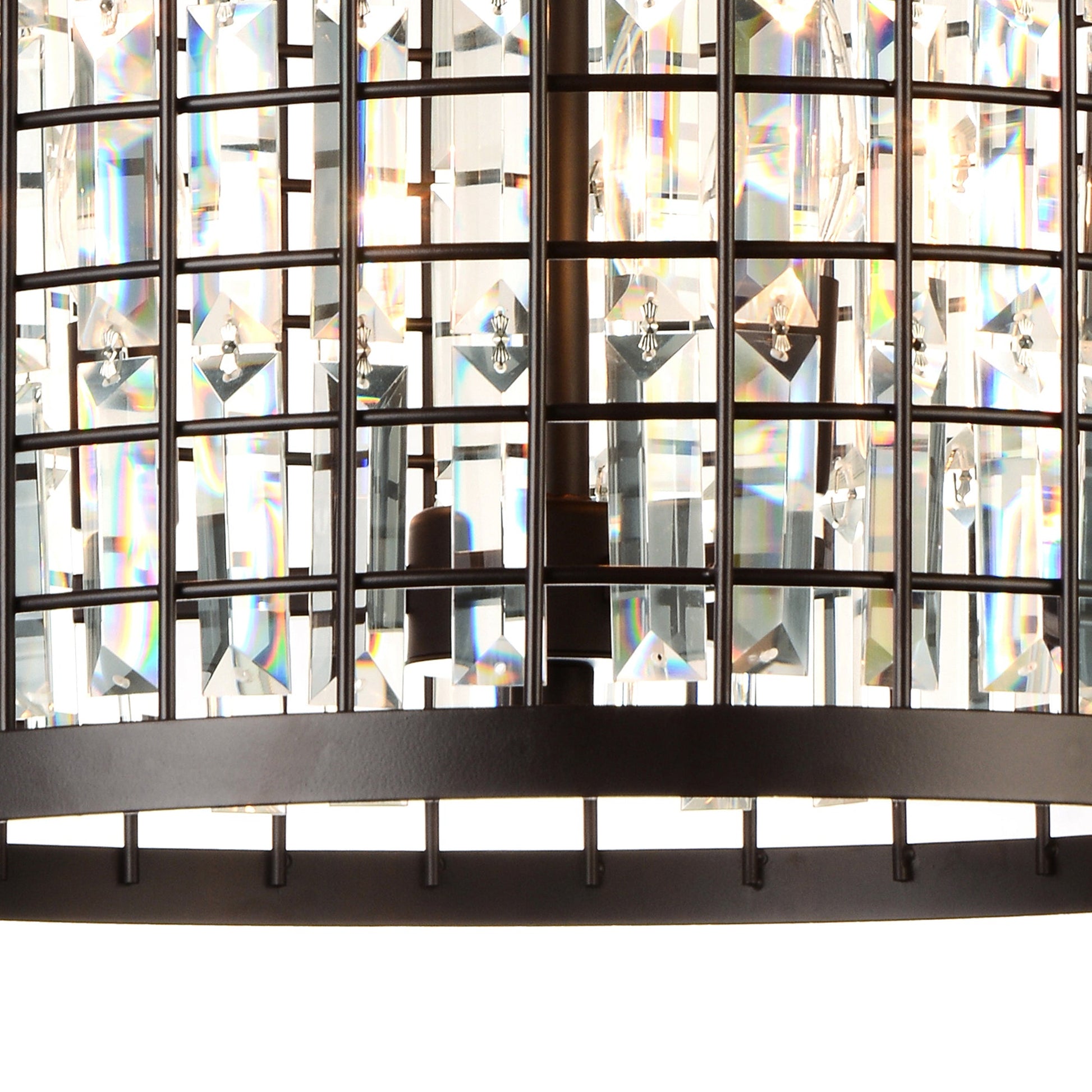 Meghna 6 Light Up Chandelier With Brown Finish - CWI Lighting