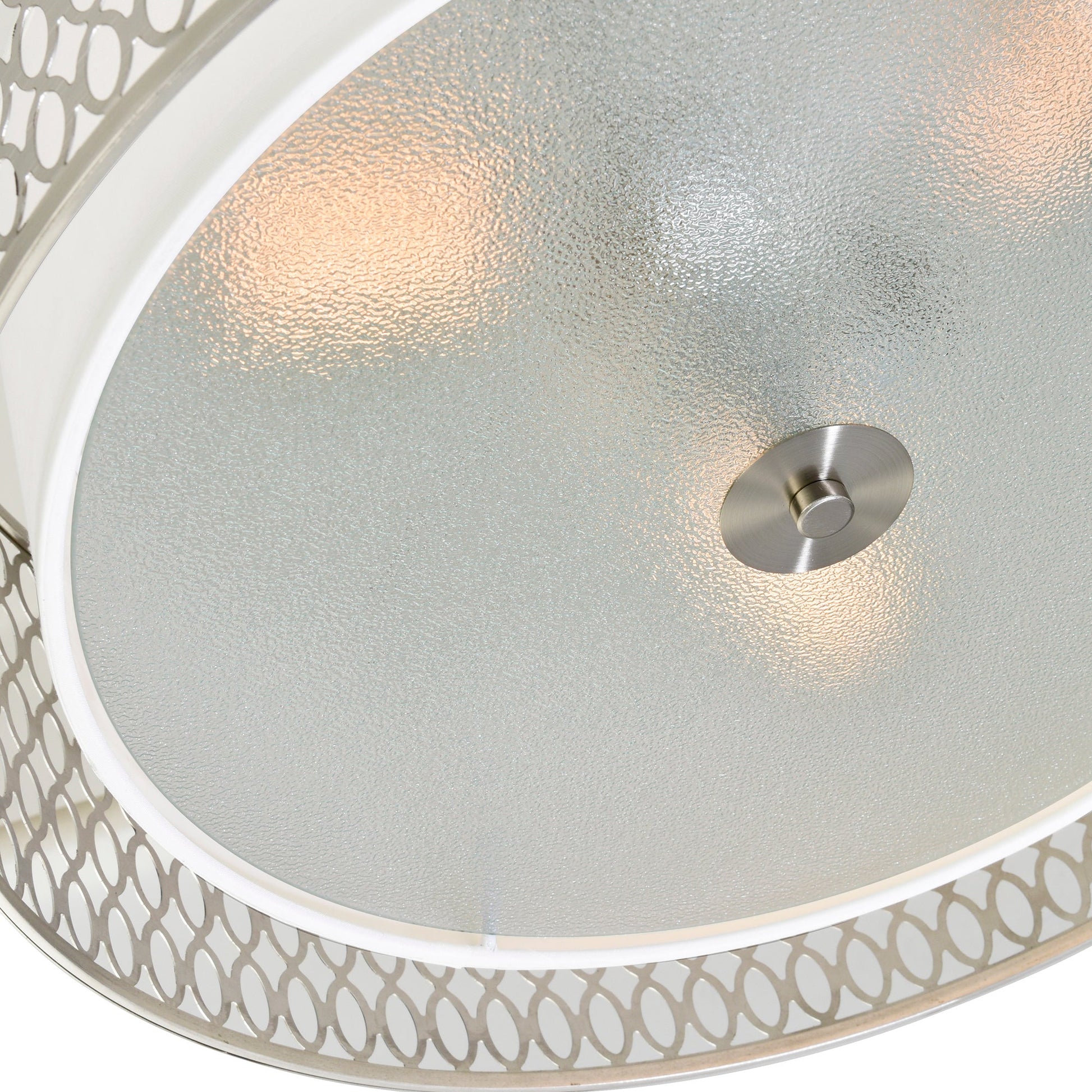 Mikayla 3 Light 17in Satin Nickel Drum Shade Chandelier - CWI Lighting