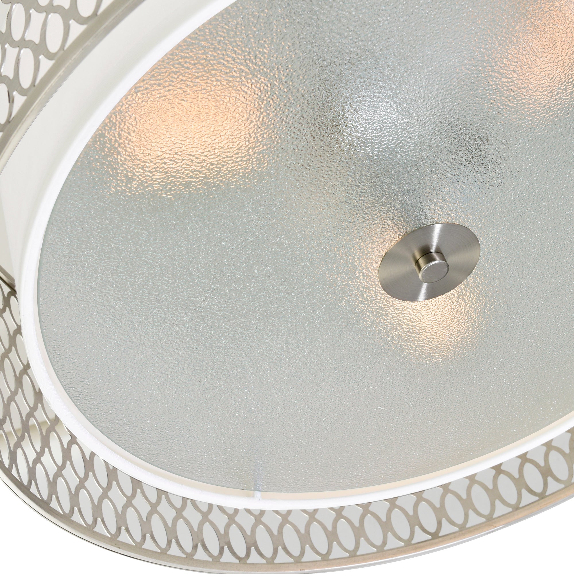 Mikayla 3 Light 17in Satin Nickel Drum Shade Chandelier - CWI Lighting