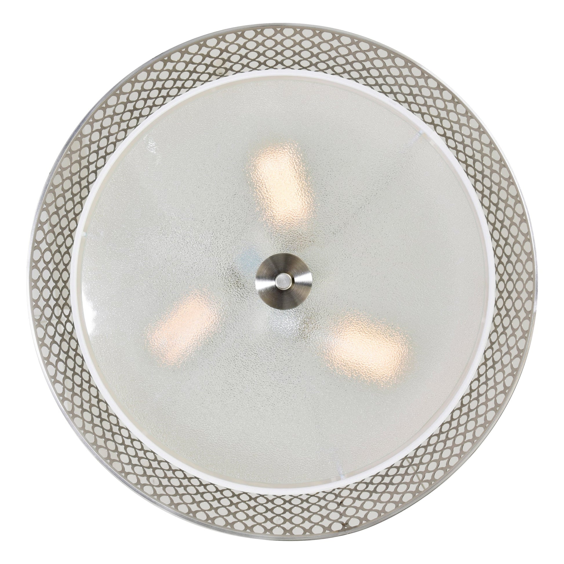 Mikayla 3 Light 17in Satin Nickel Drum Shade Chandelier - CWI Lighting