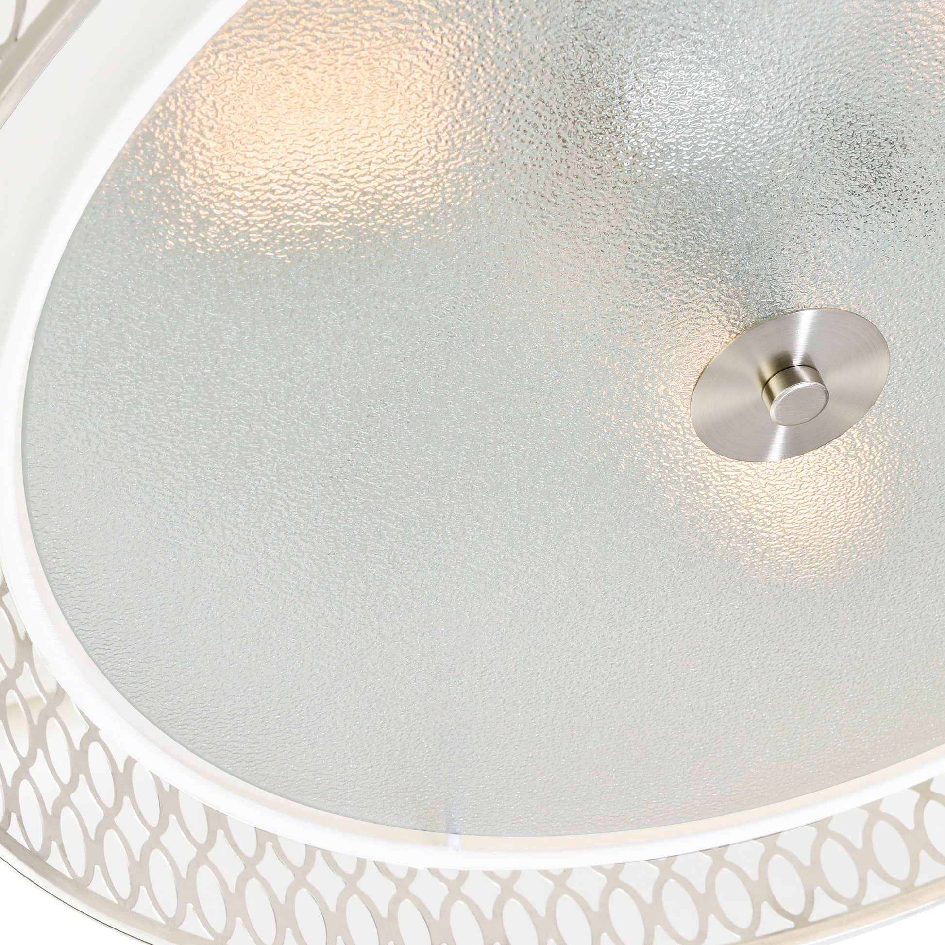 Mikayla 5 Light 22in Satin Nickel Drum Shade Flush Mount - CWI Lighting