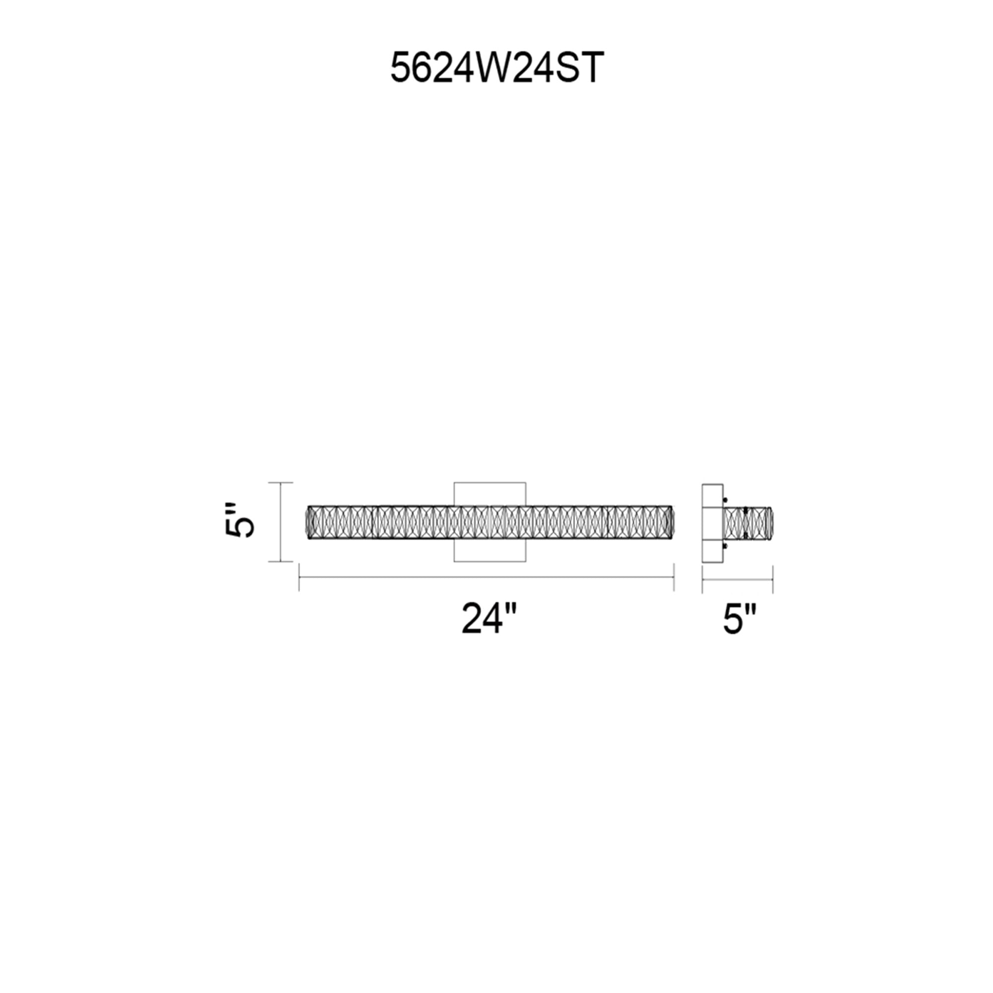 Milan Integrated LED 24in Chrome Vanity Light - CWI Lighting