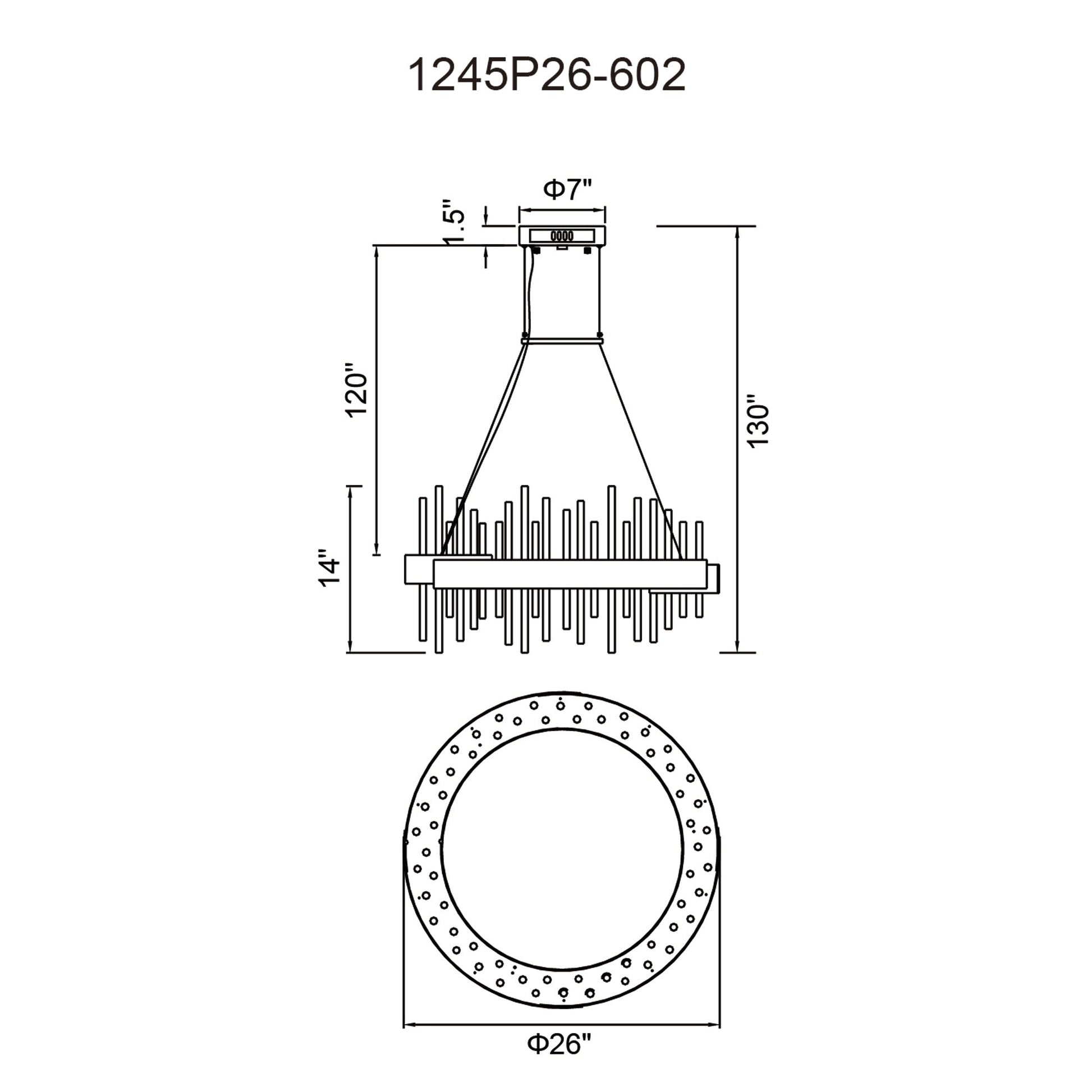 Millipede Integrated LED 26in Satin Gold Chandelier - CWI Lighting