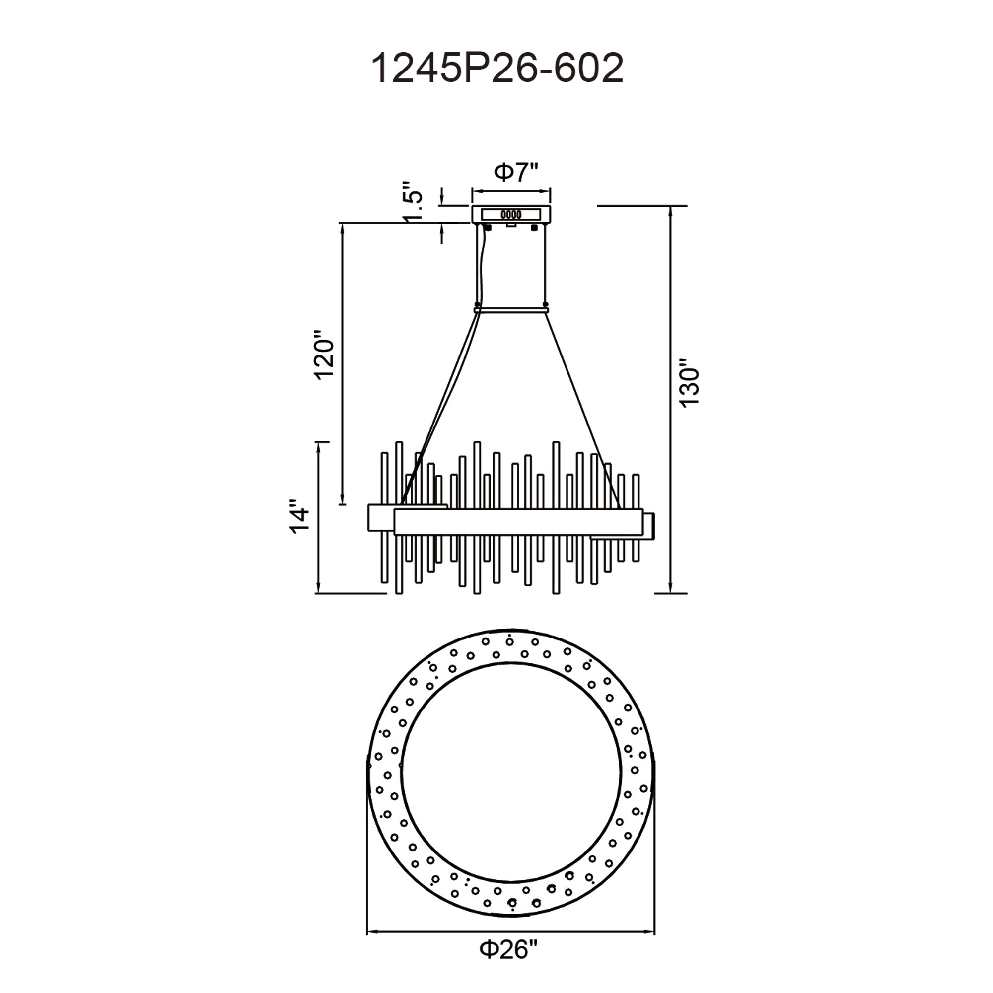 Millipede Integrated LED 26in Satin Gold Chandelier - CWI Lighting