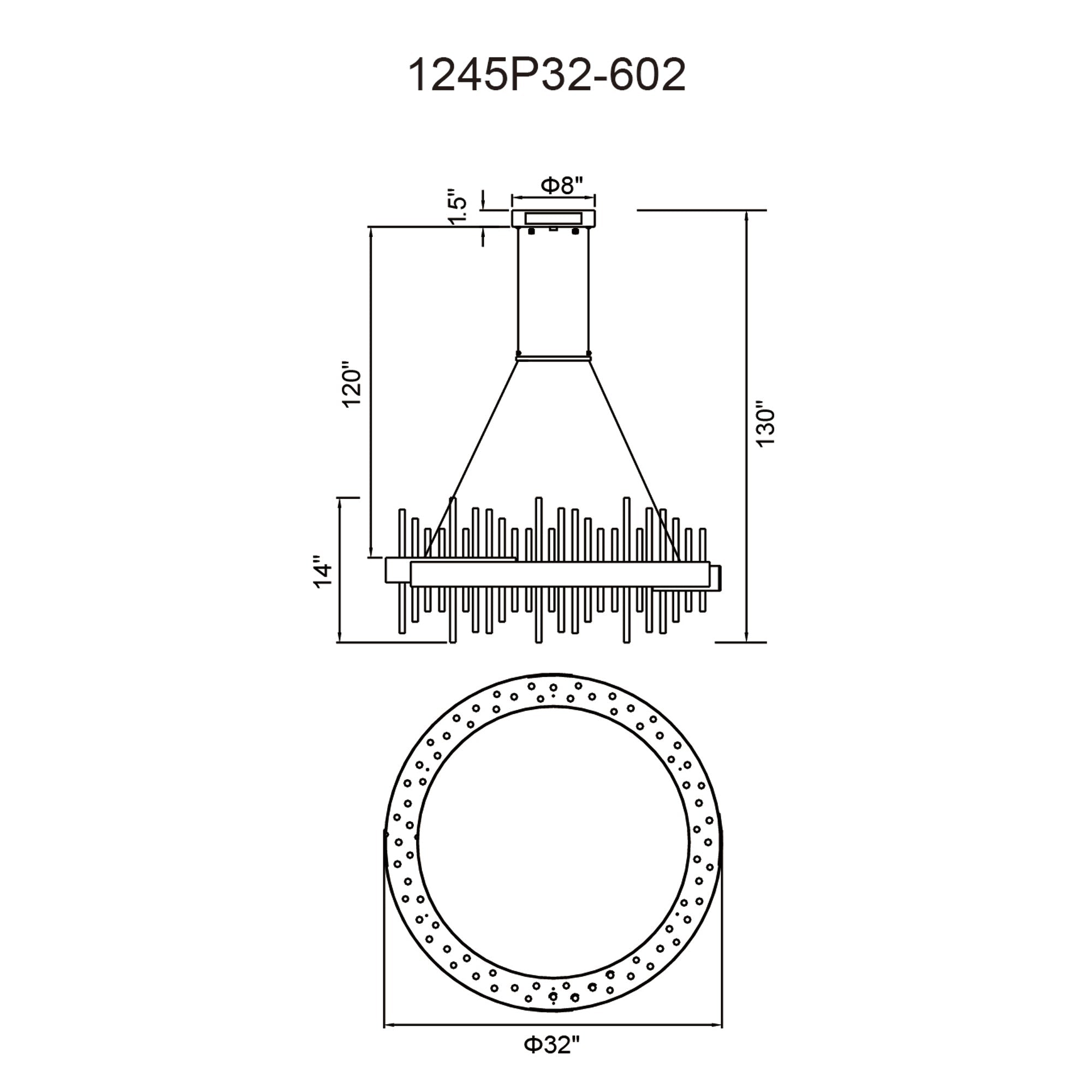 Millipede Integrated LED 32in Satin Gold Chandelier - CWI Lighting