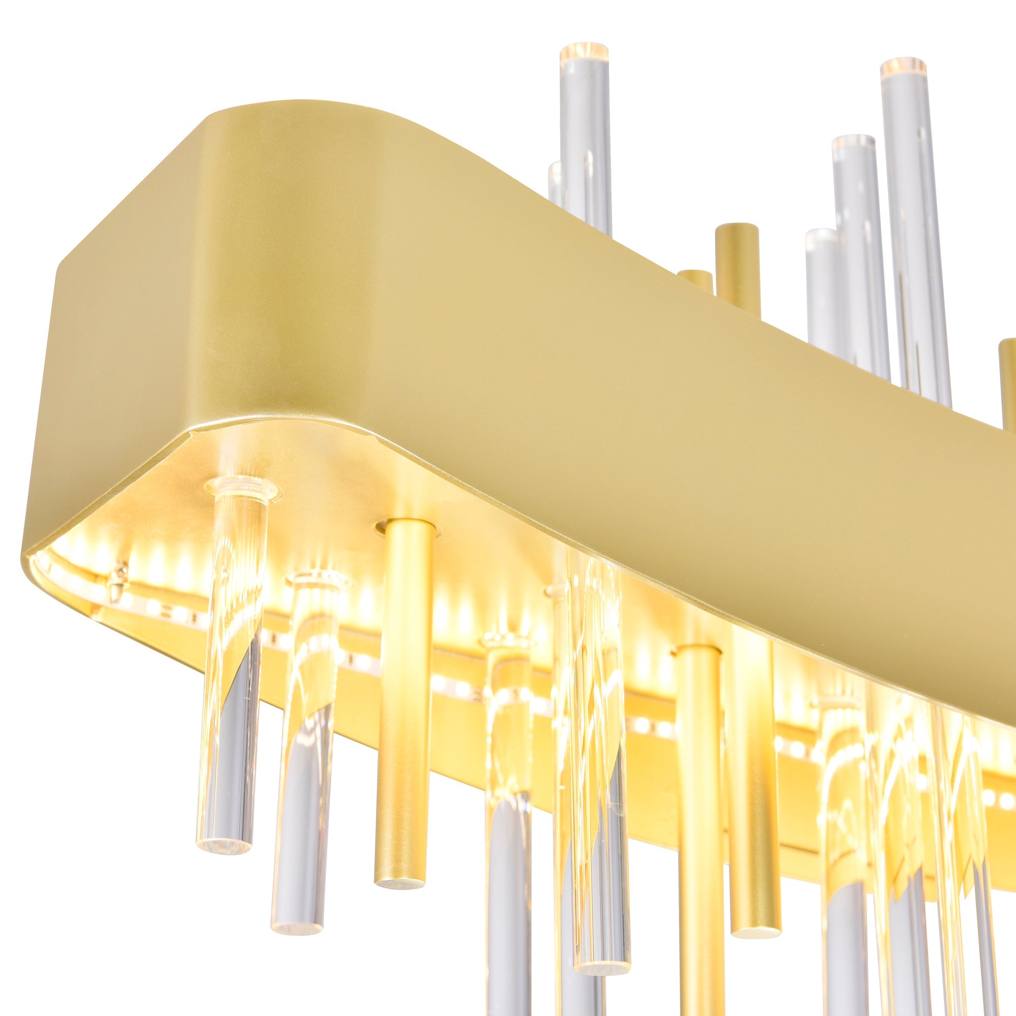 Millipede Integrated LED 40in Satin Gold Chandelier - CWI Lighting