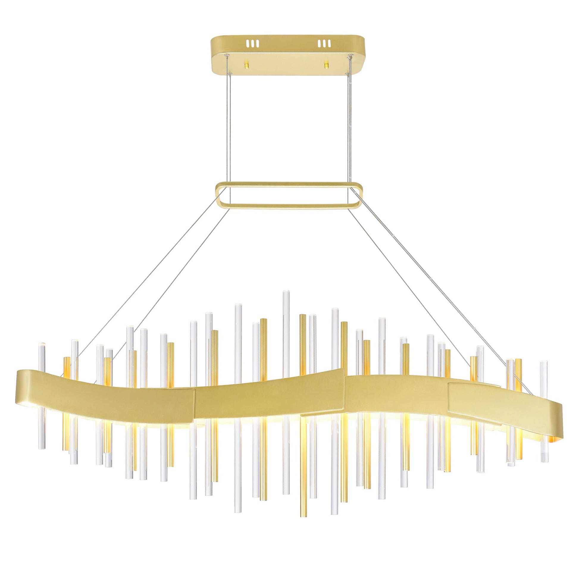 Millipede Integrated LED 40in Satin Gold Chandelier - CWI Lighting