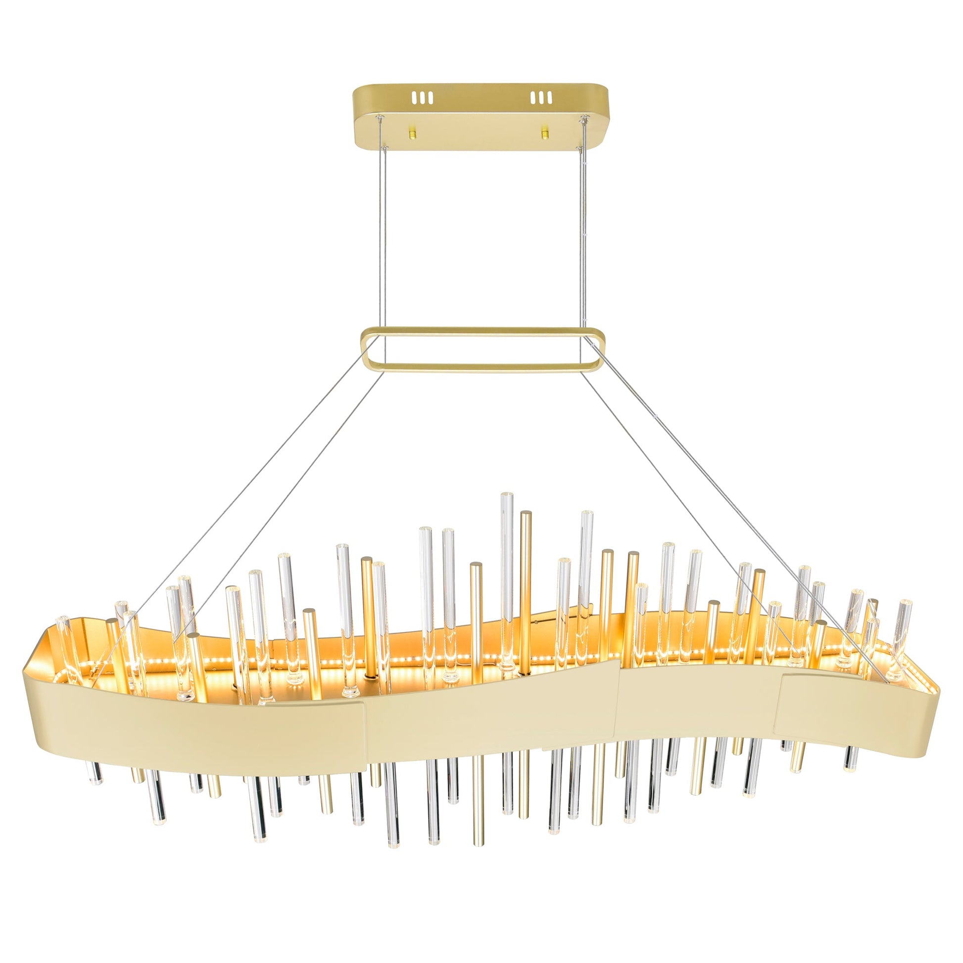 Millipede Integrated LED 40in Satin Gold Chandelier - CWI Lighting