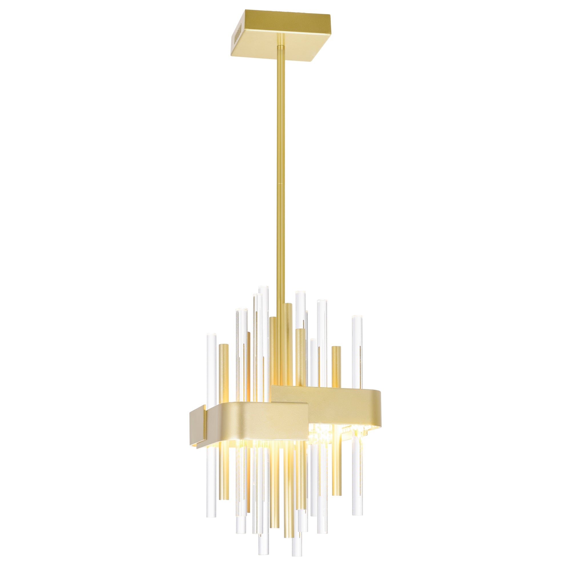 Millipede Integrated LED Satin Gold Mini Pendant - CWI Lighting