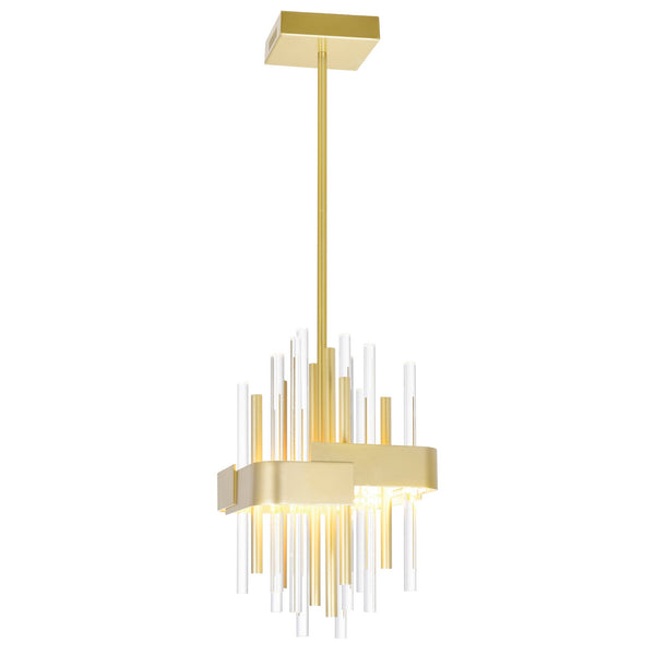 Millipede Integrated LED Satin Gold Mini Pendant - CWI Lighting