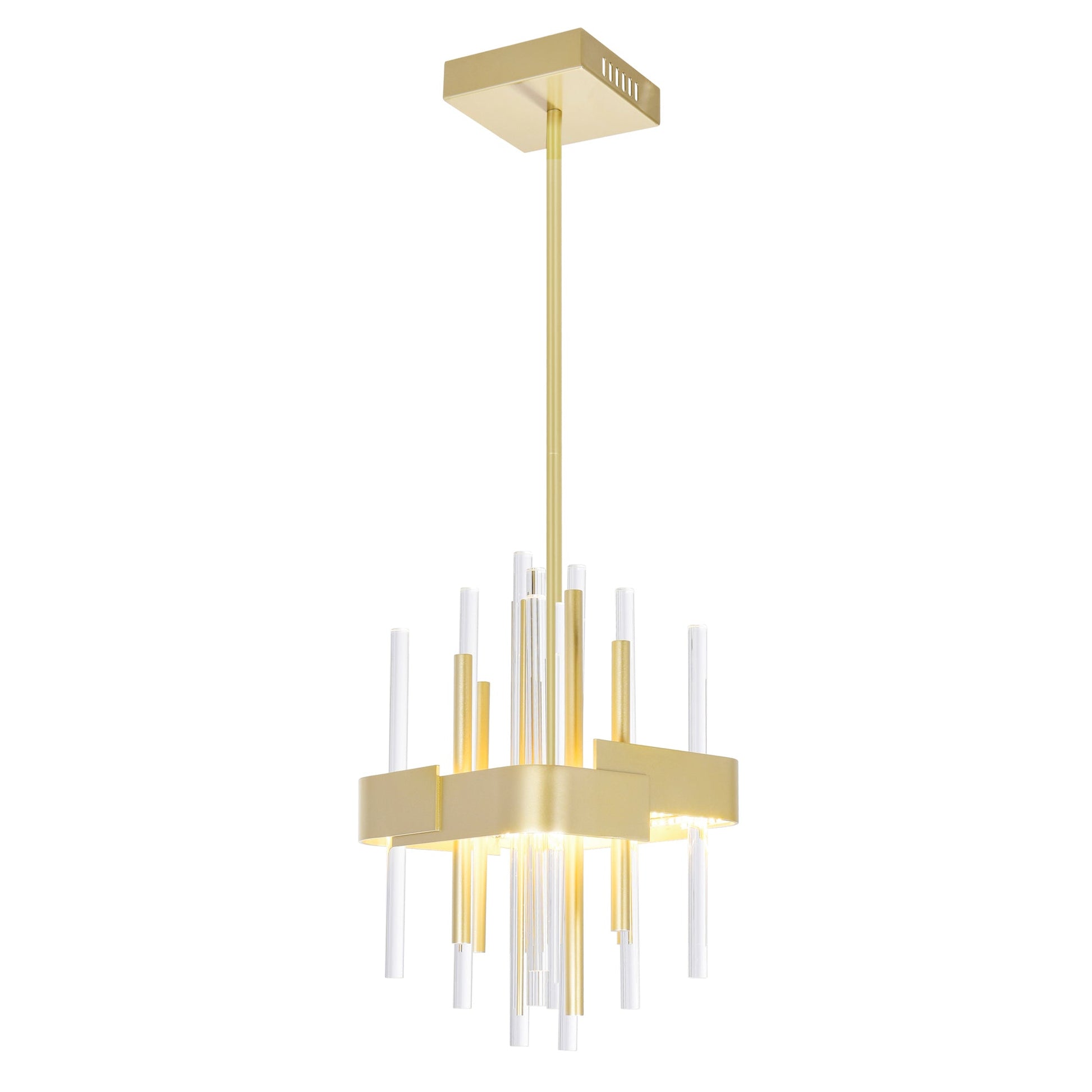Millipede Integrated LED Satin Gold Mini Pendant - CWI Lighting