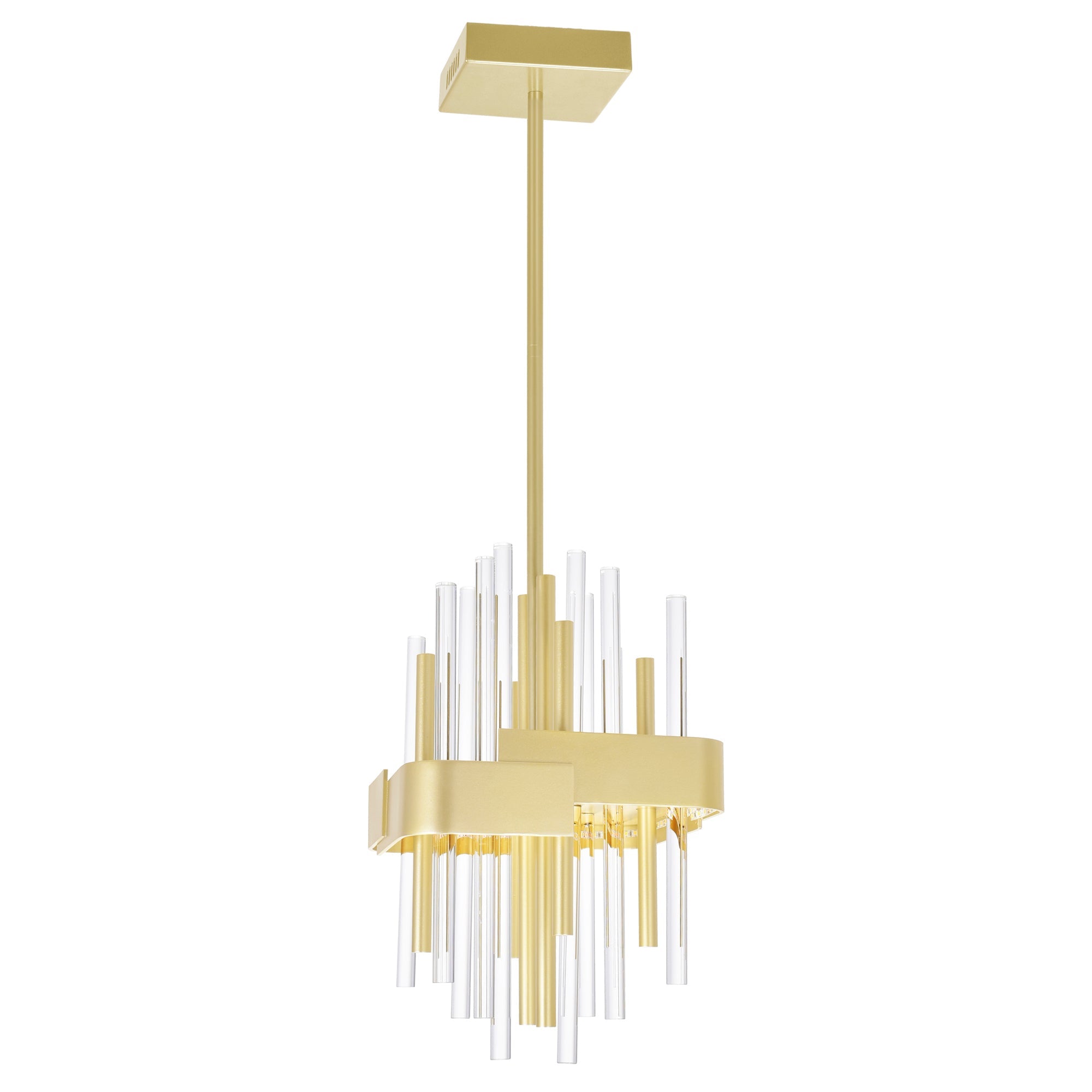 Millipede Integrated LED Satin Gold Mini Pendant - CWI Lighting