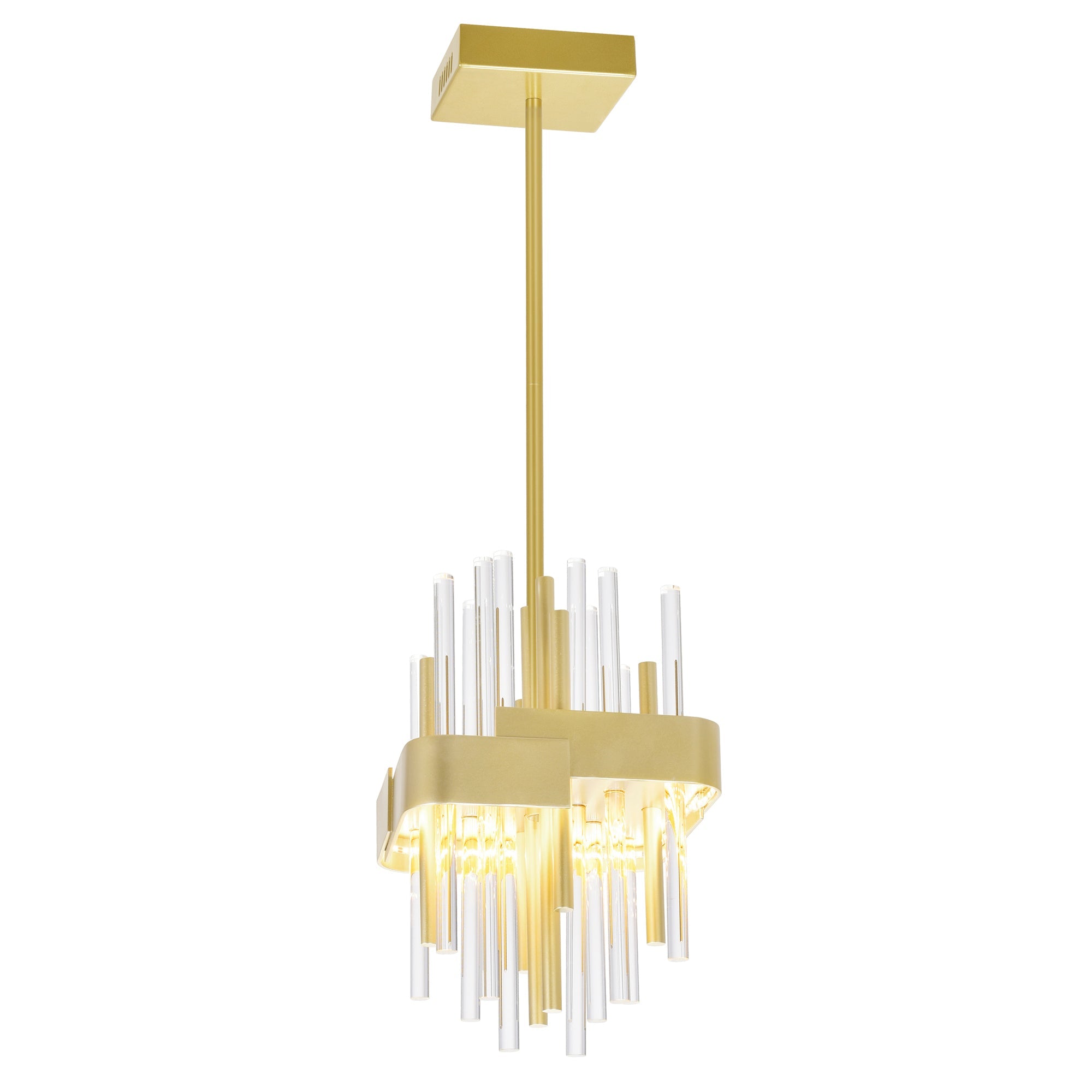 Millipede Integrated LED Satin Gold Mini Pendant - CWI Lighting