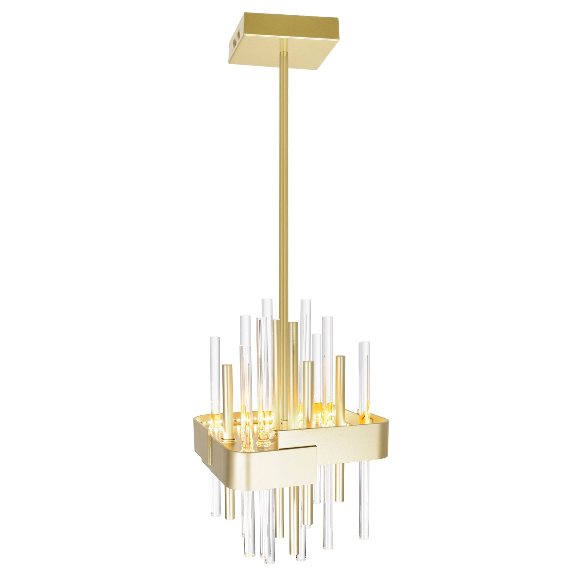 Millipede Integrated LED Satin Gold Mini Pendant - CWI Lighting