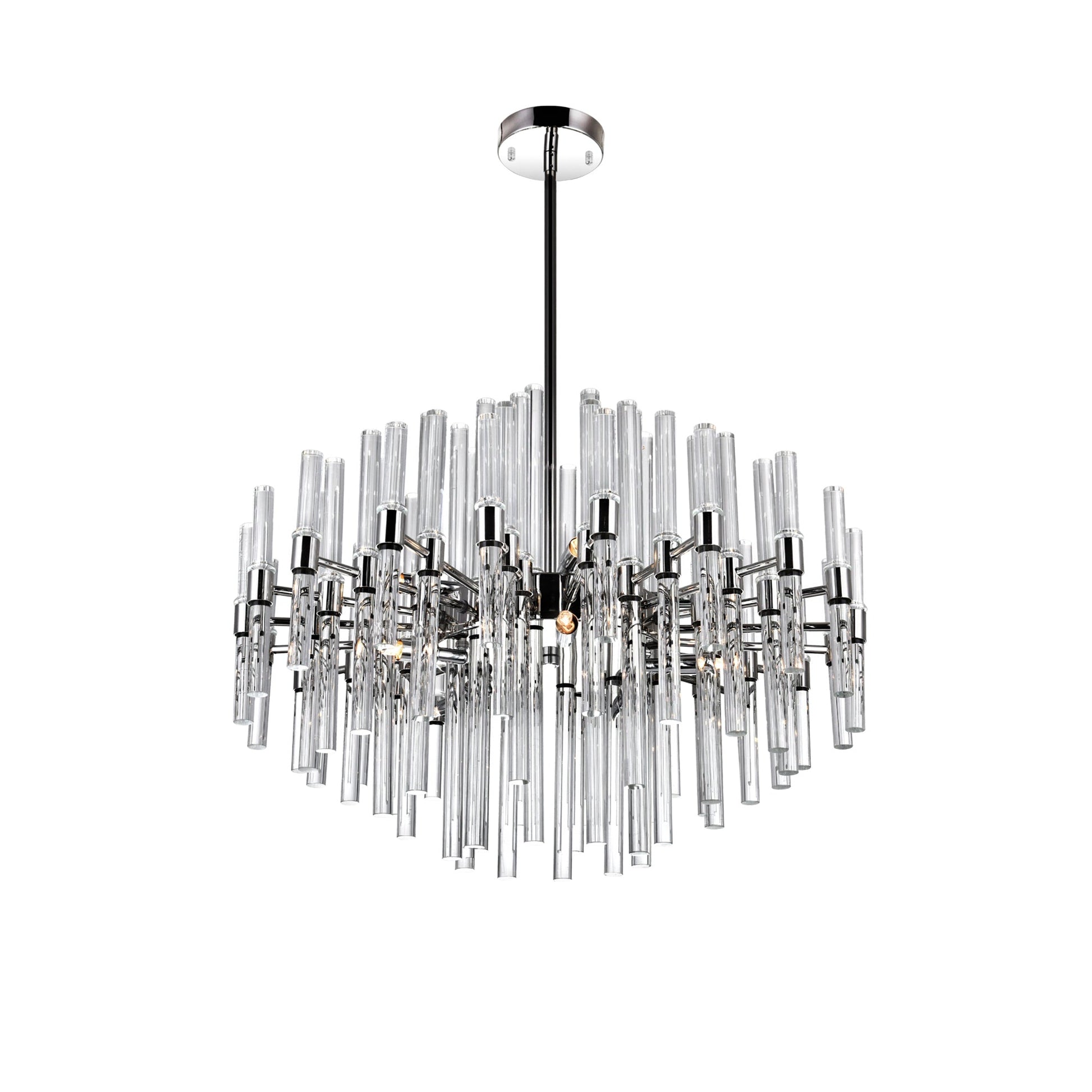 Miroir 10 Light 26in Polished Nickel Chandelier - CWI Lighting