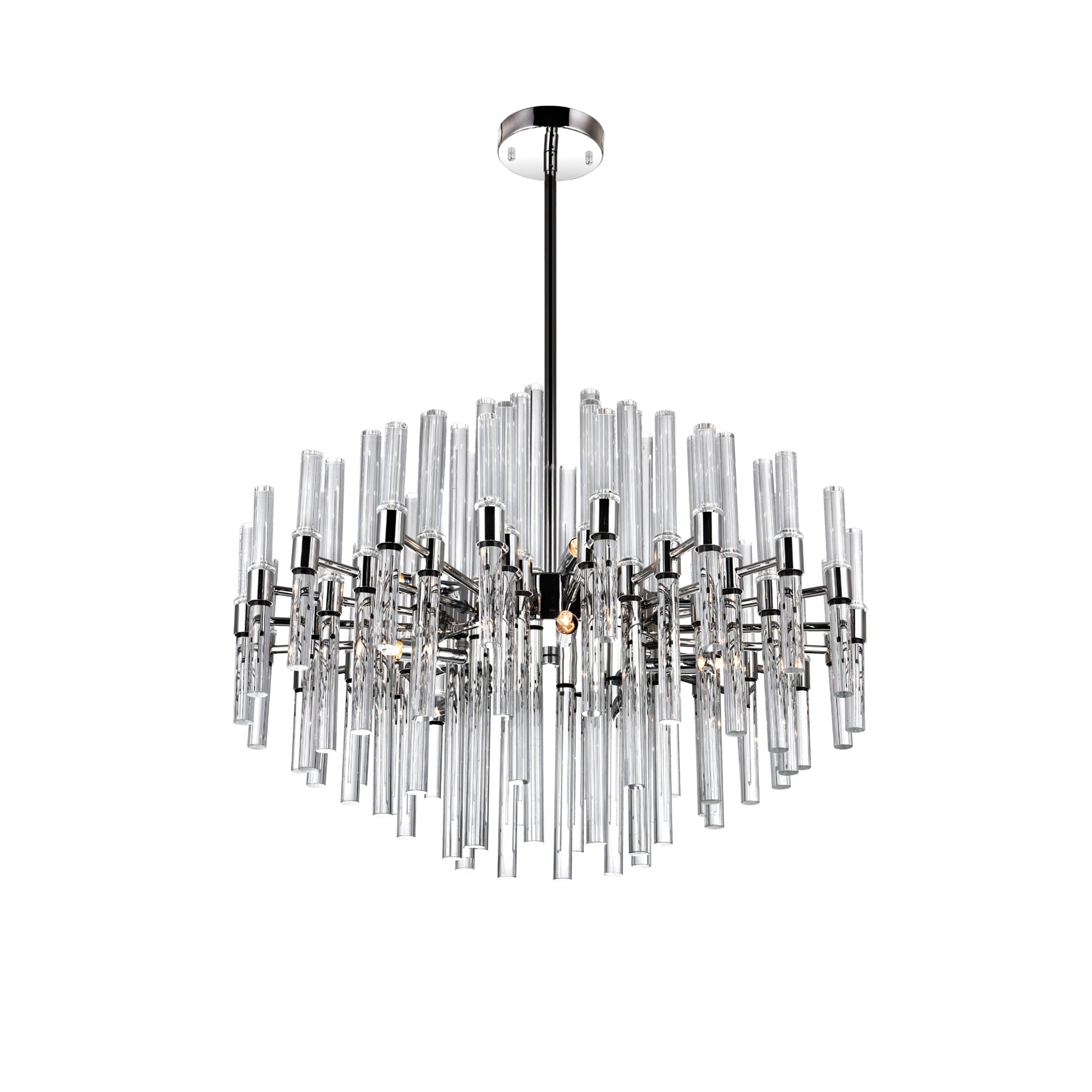 Miroir 10 Light 26in Polished Nickel Chandelier - CWI Lighting