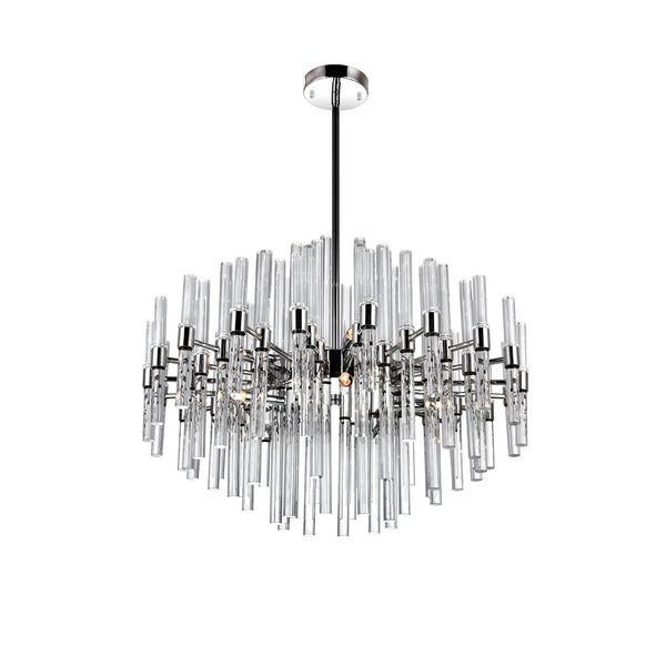 Miroir 10 Light 26in Polished Nickel Chandelier - CWI Lighting