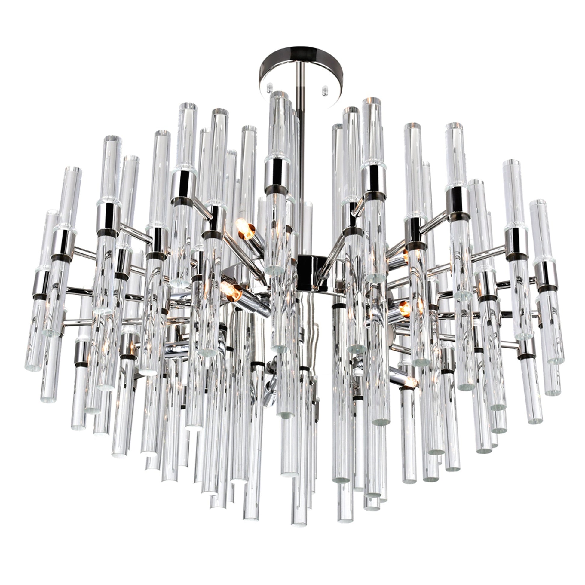 Miroir 10 Light 26in Polished Nickel Chandelier - CWI Lighting