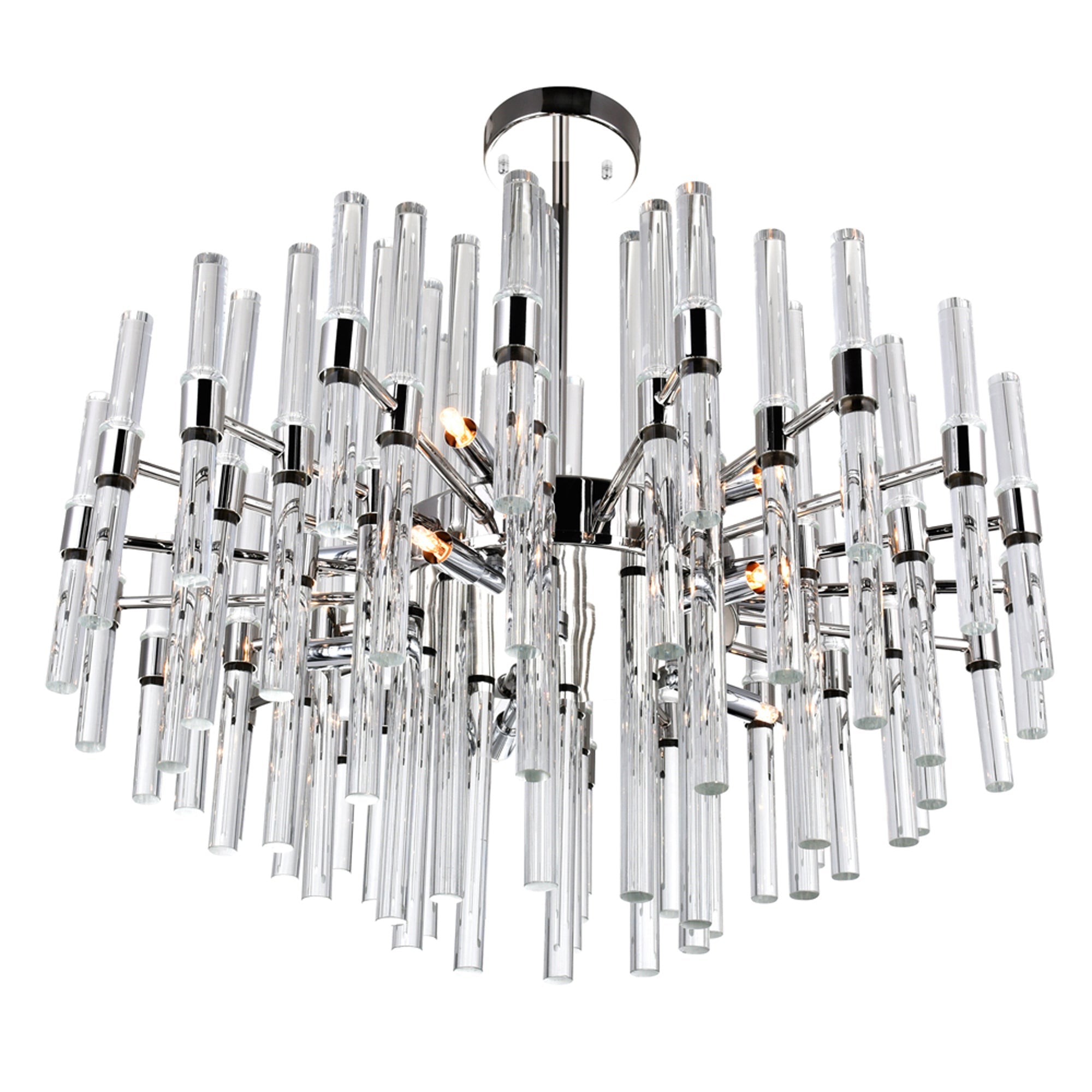 Miroir 10 Light 26in Polished Nickel Chandelier - CWI Lighting