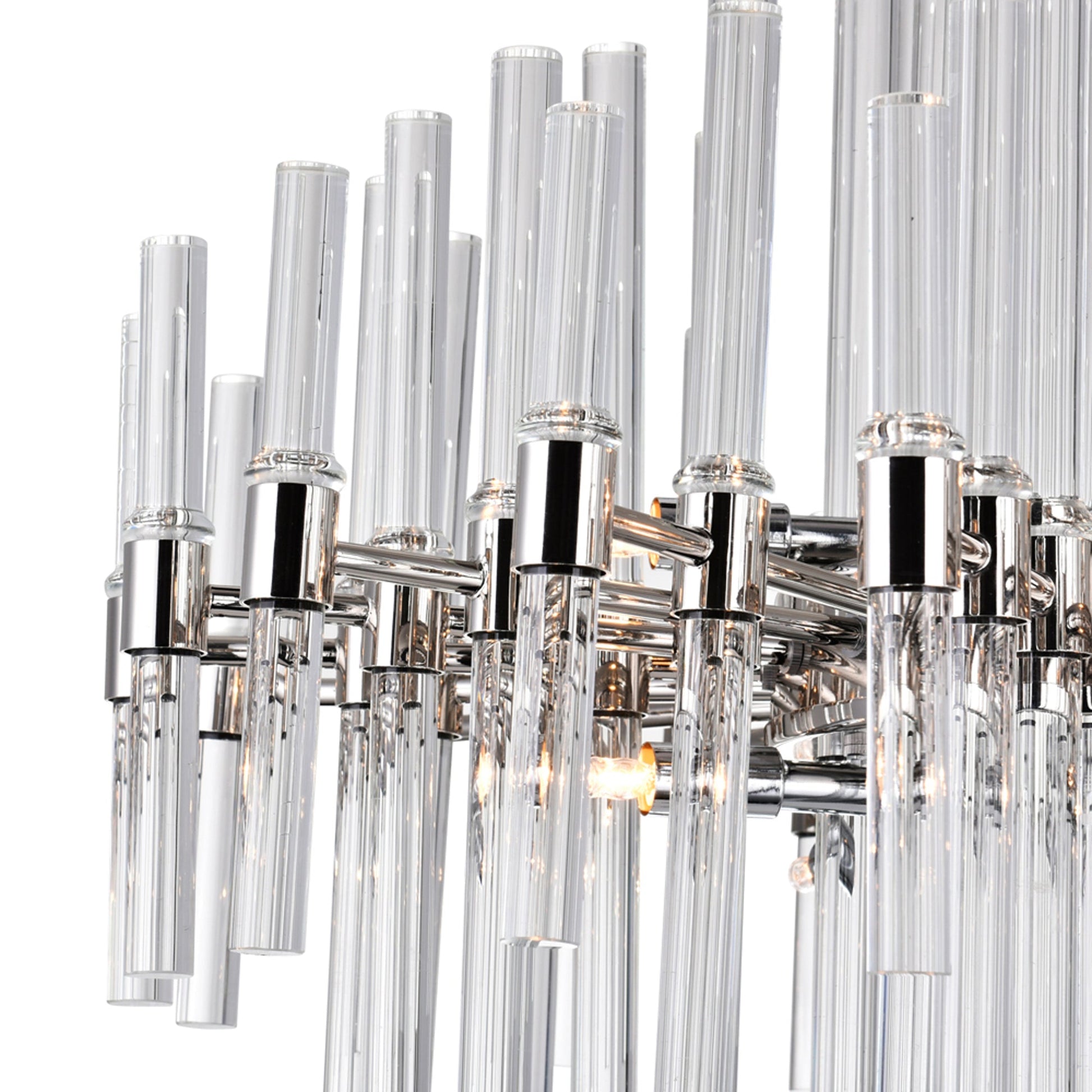 Miroir 10 Light 26in Polished Nickel Chandelier - CWI Lighting