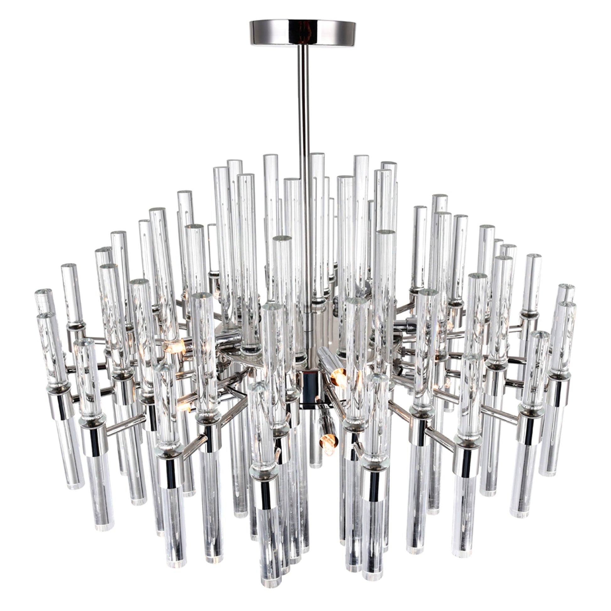 Miroir 10 Light 26in Polished Nickel Chandelier - CWI Lighting