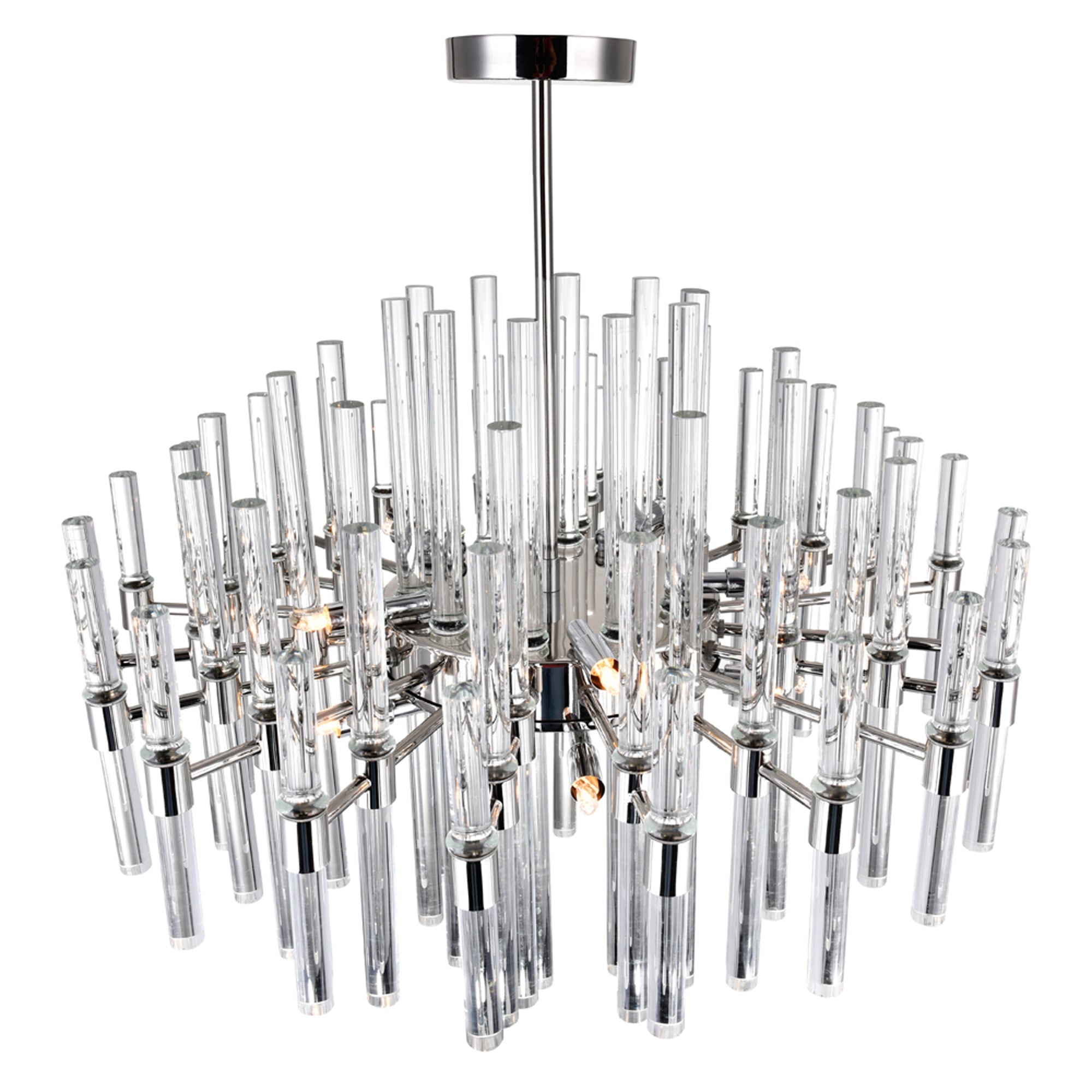 Miroir 10 Light 26in Polished Nickel Chandelier - CWI Lighting