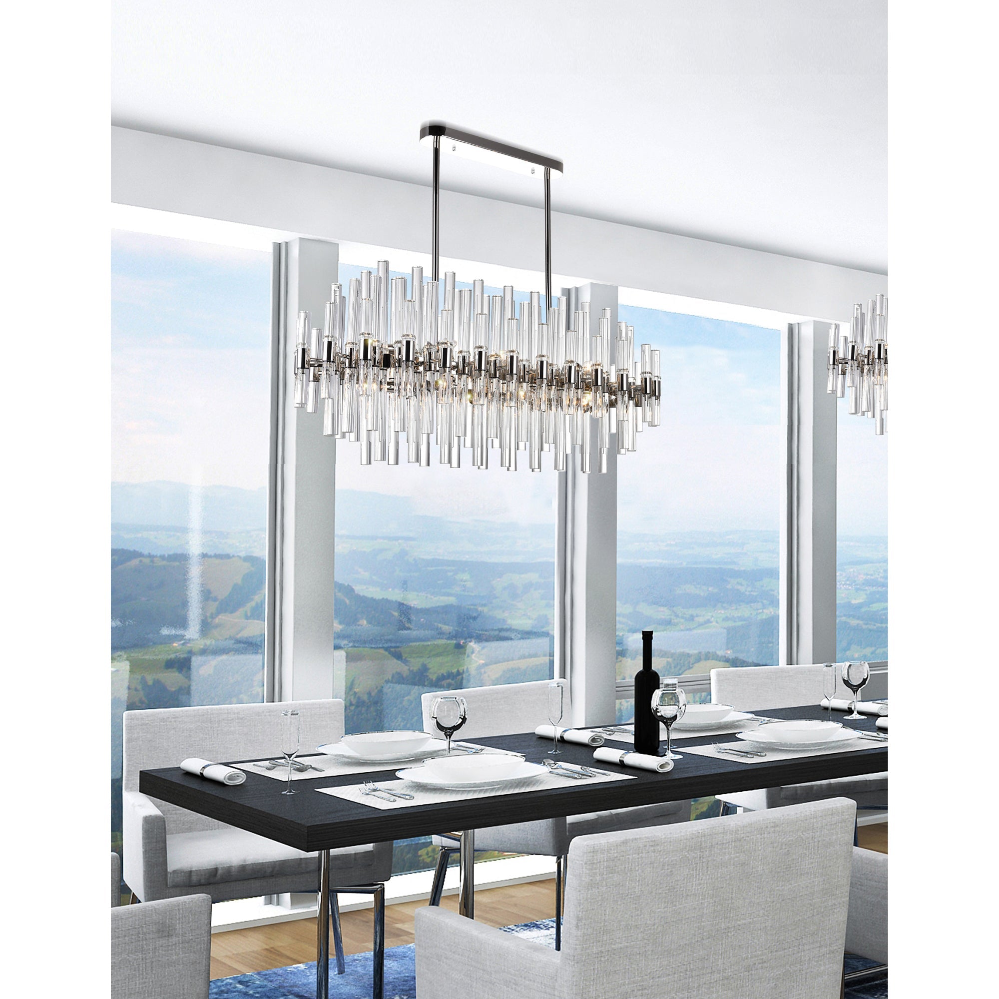 Miroir 16 Light 40in Polished Nickel Chandelier - CWI Lighting