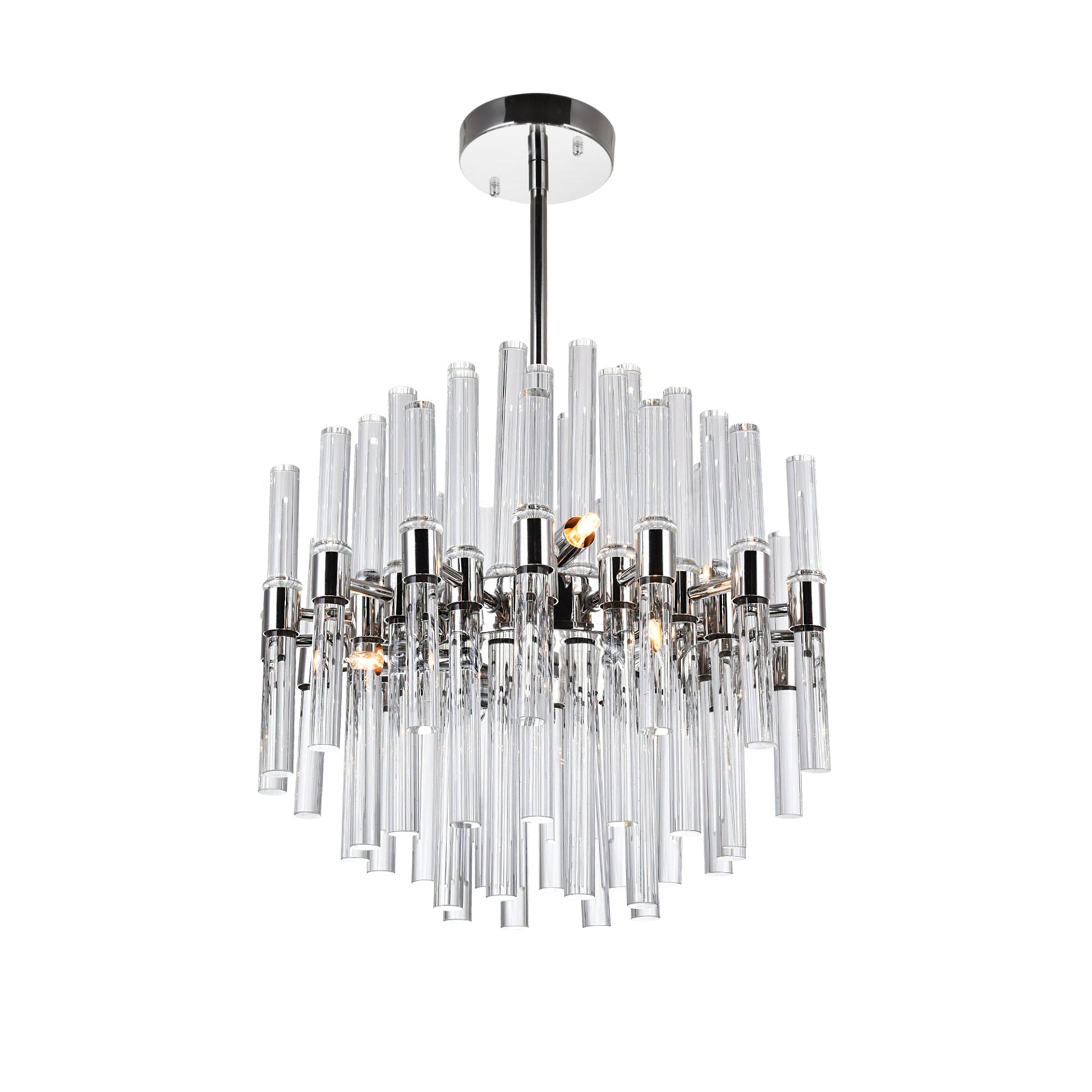 Miroir 8 Light 16in Polished Nickel Chandelier - CWI Lighting