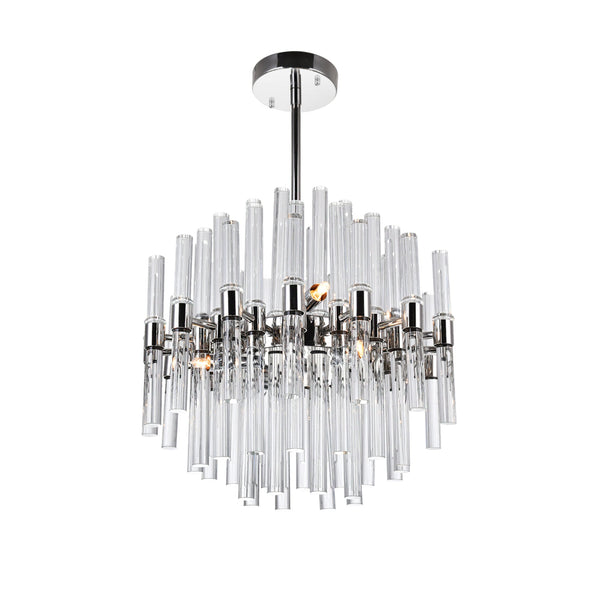 Miroir 8 Light 16in Polished Nickel Chandelier - CWI Lighting