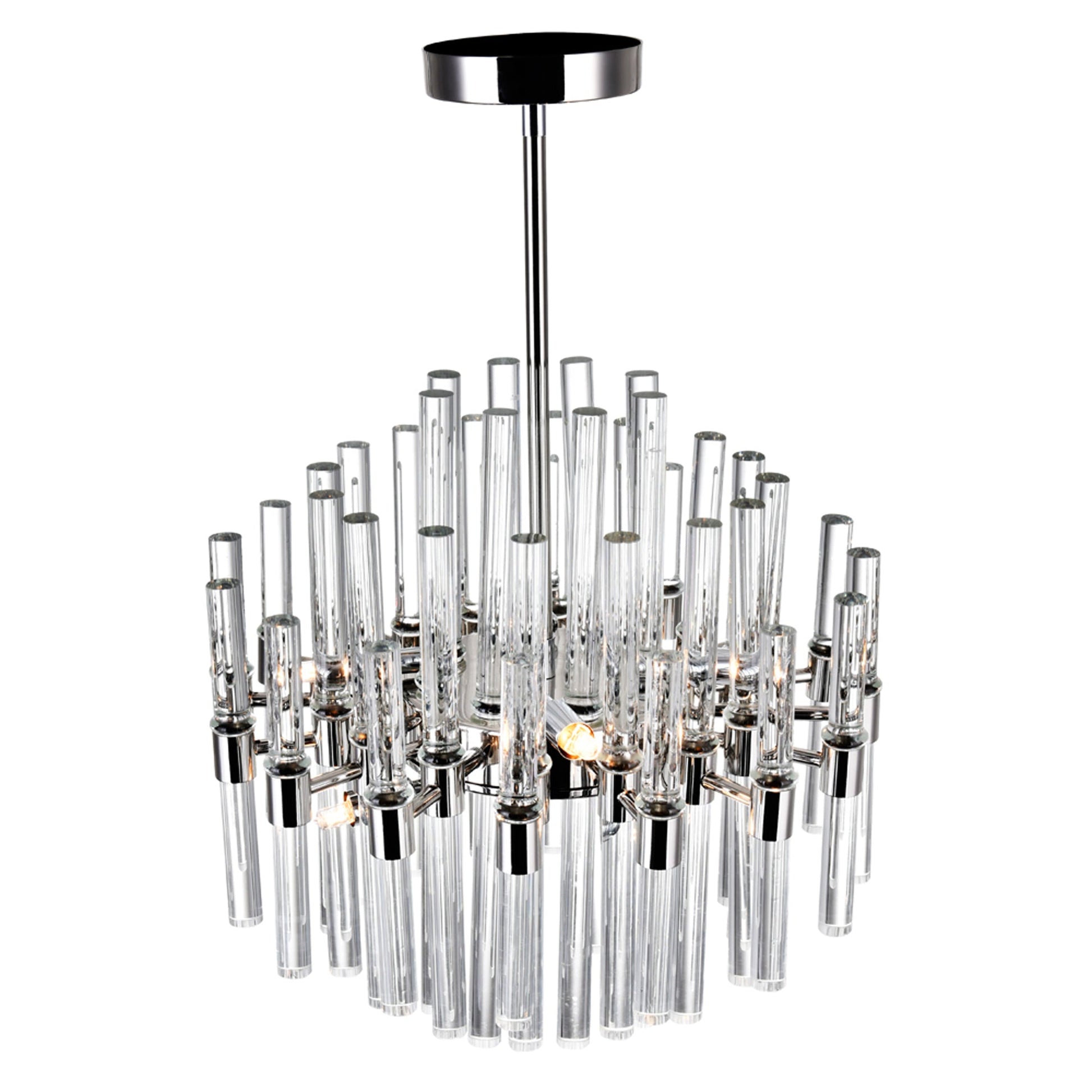Miroir 8 Light 16in Polished Nickel Chandelier - CWI Lighting