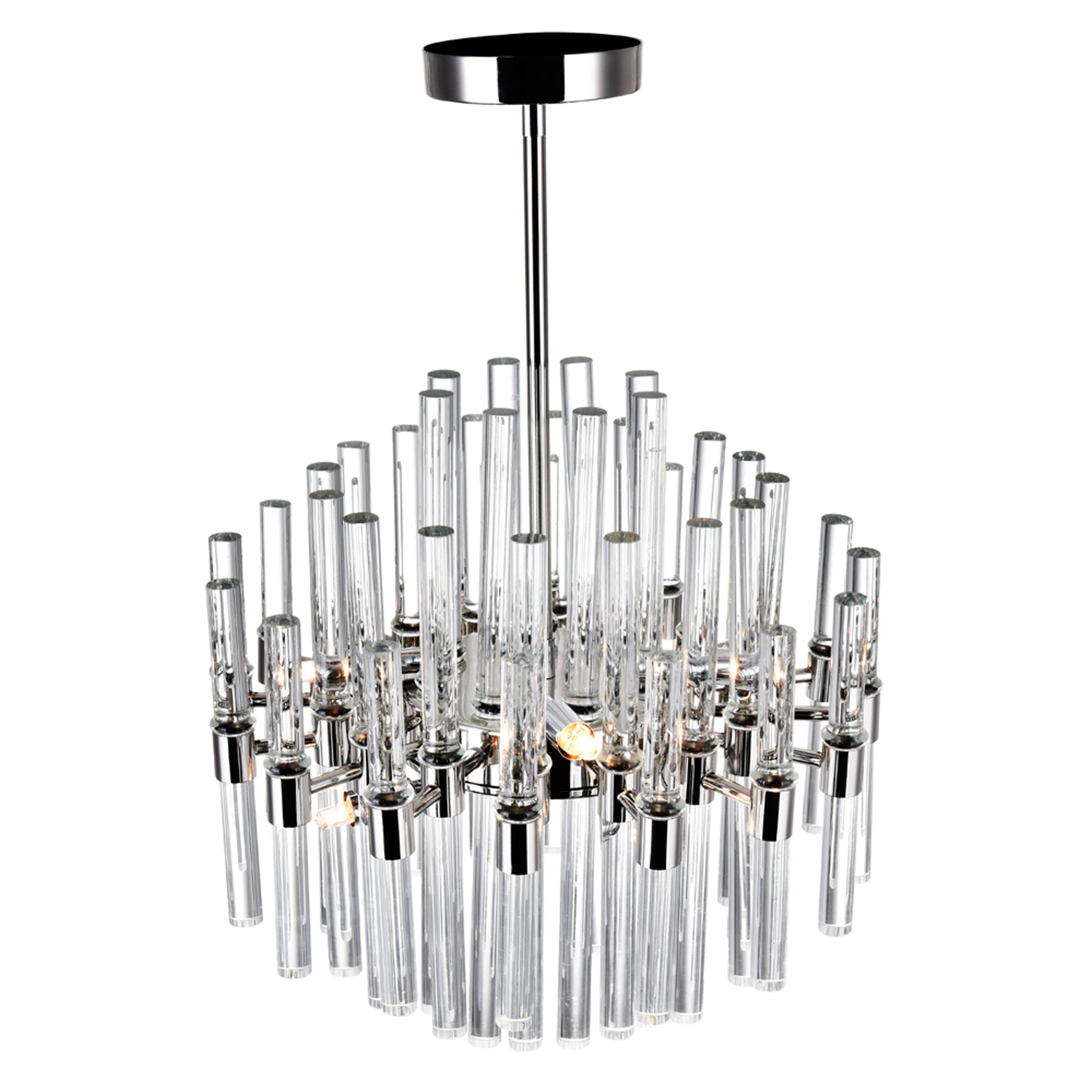 Miroir 8 Light 16in Polished Nickel Chandelier - CWI Lighting