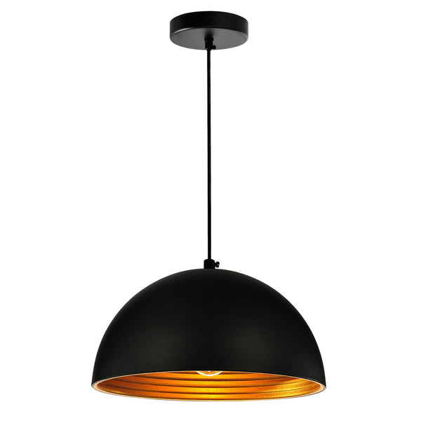 Modest 1 Light 12in Black Down Mini Pendant - CWI Lighting
