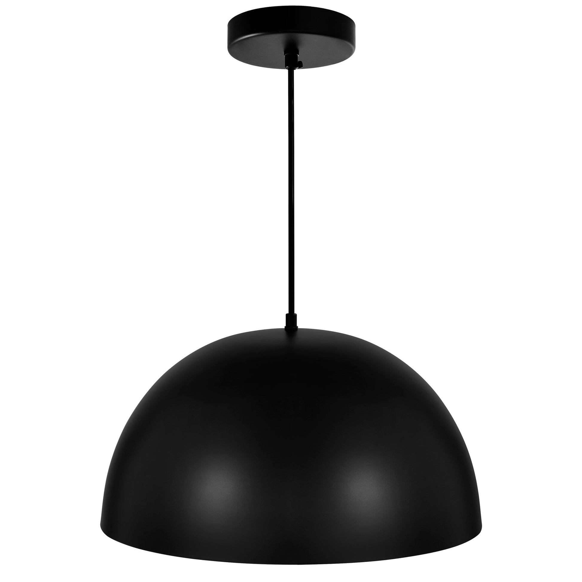 Modest 1 Light 16in Black Down Pendant - CWI Lighting