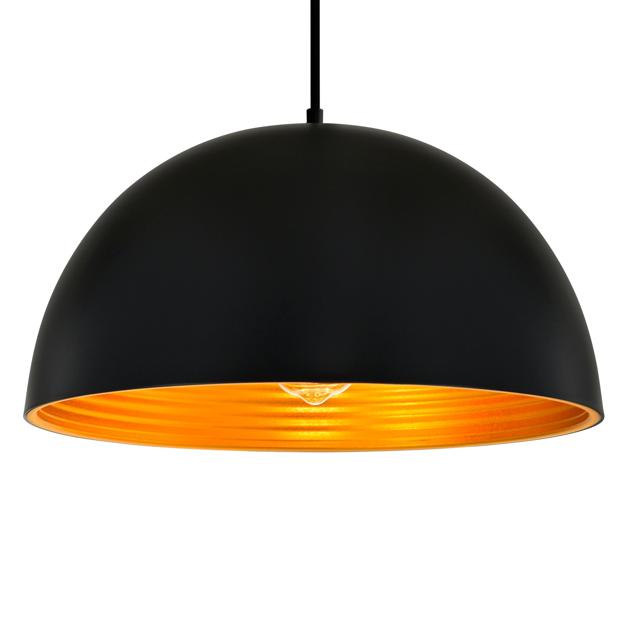 Modest 1 Light 16in Black Down Pendant - CWI Lighting