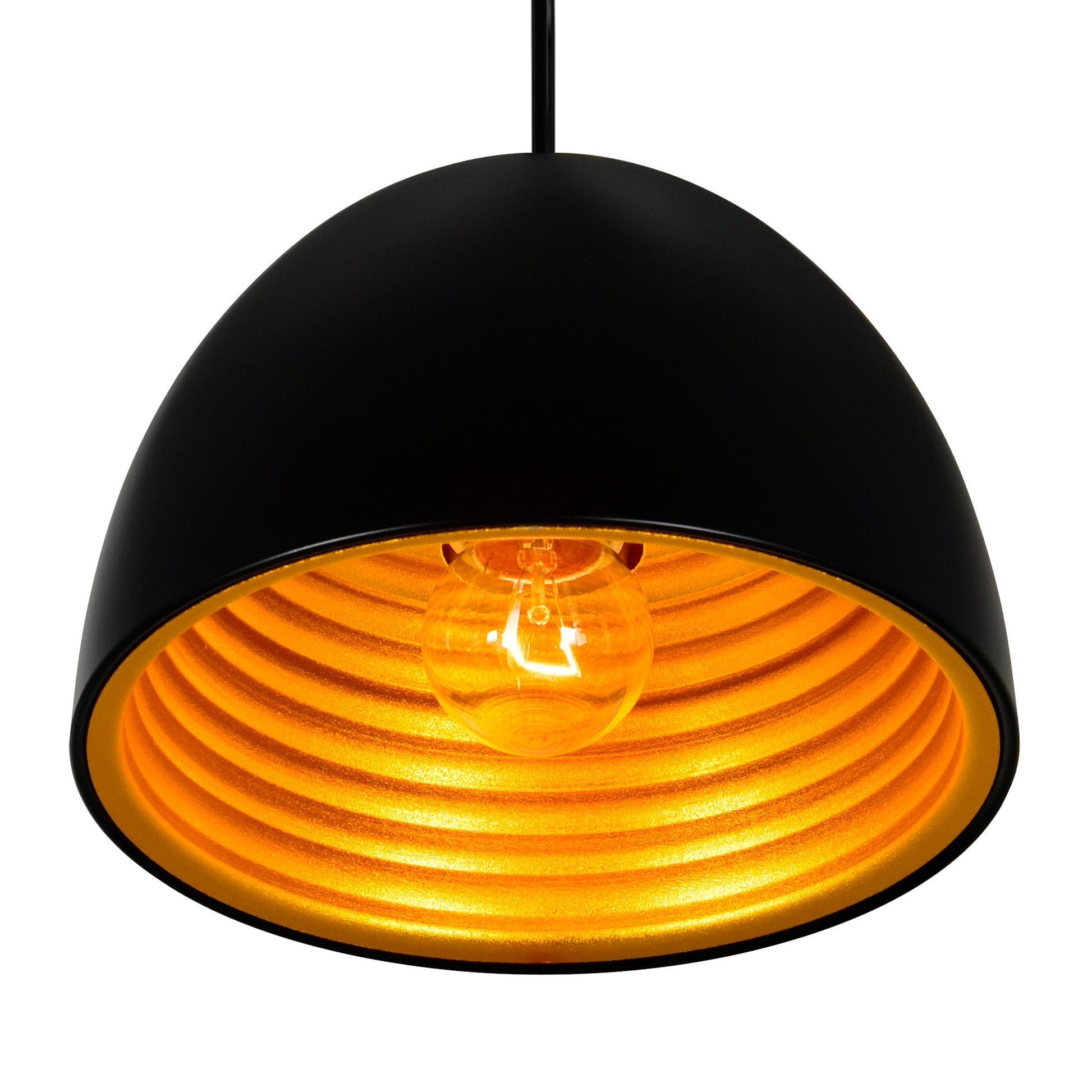 Modest 1 Light 7in Black Down Mini Pendant - CWI Lighting