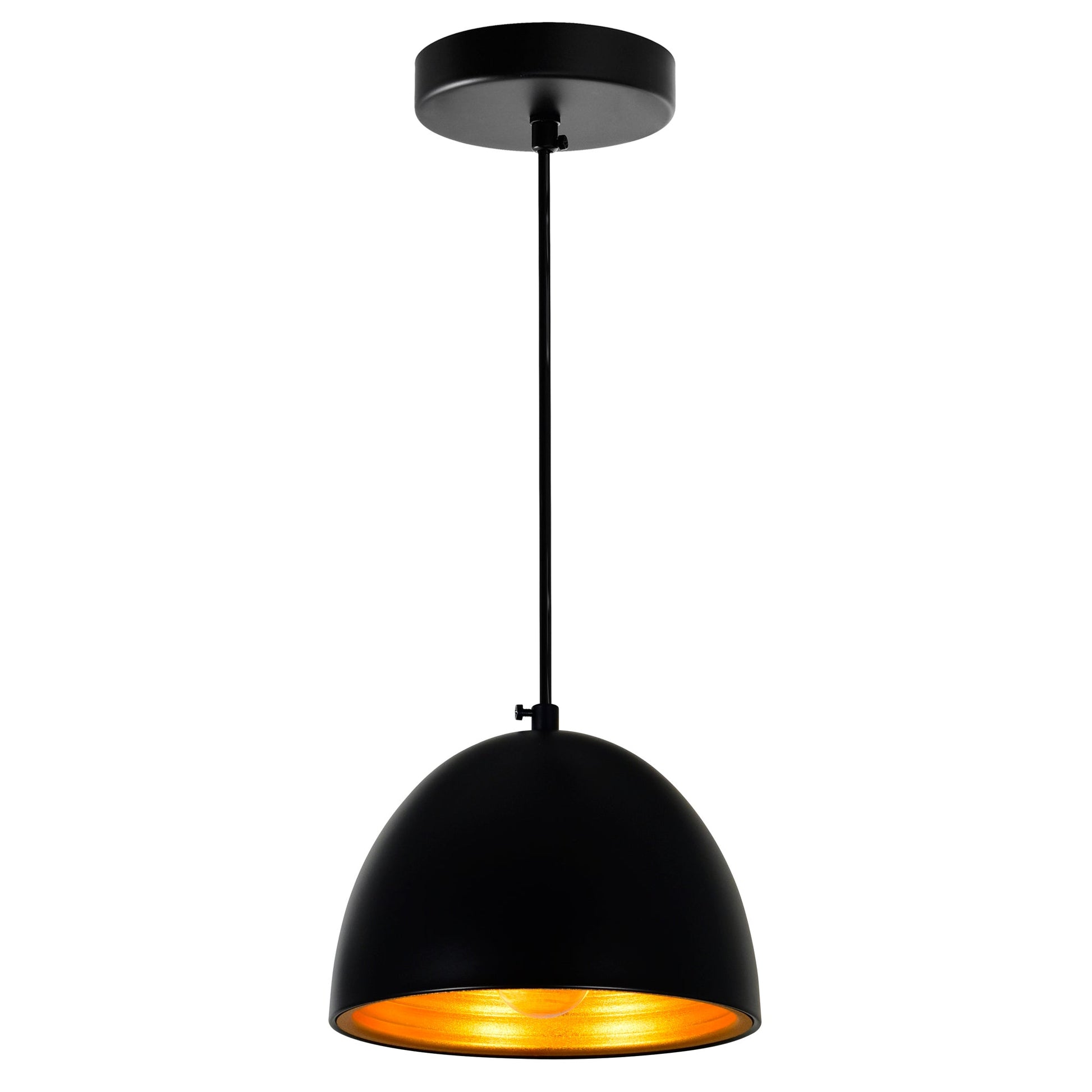 Modest 1 Light 7in Black Down Mini Pendant - CWI Lighting