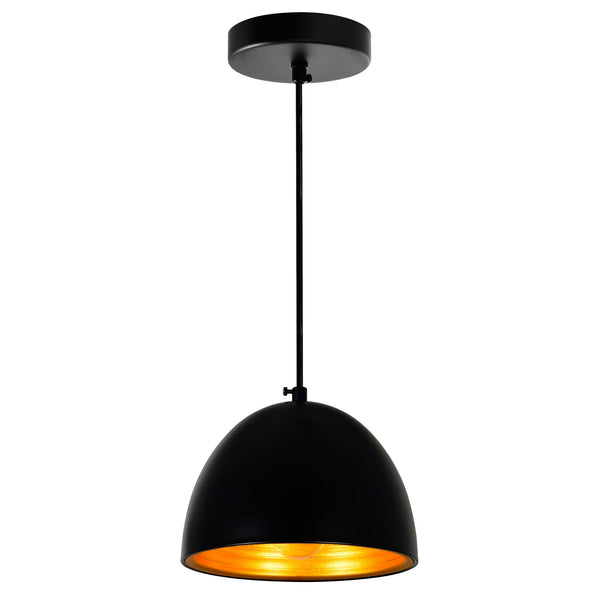 Modest 1 Light 7in Black Down Mini Pendant - CWI Lighting